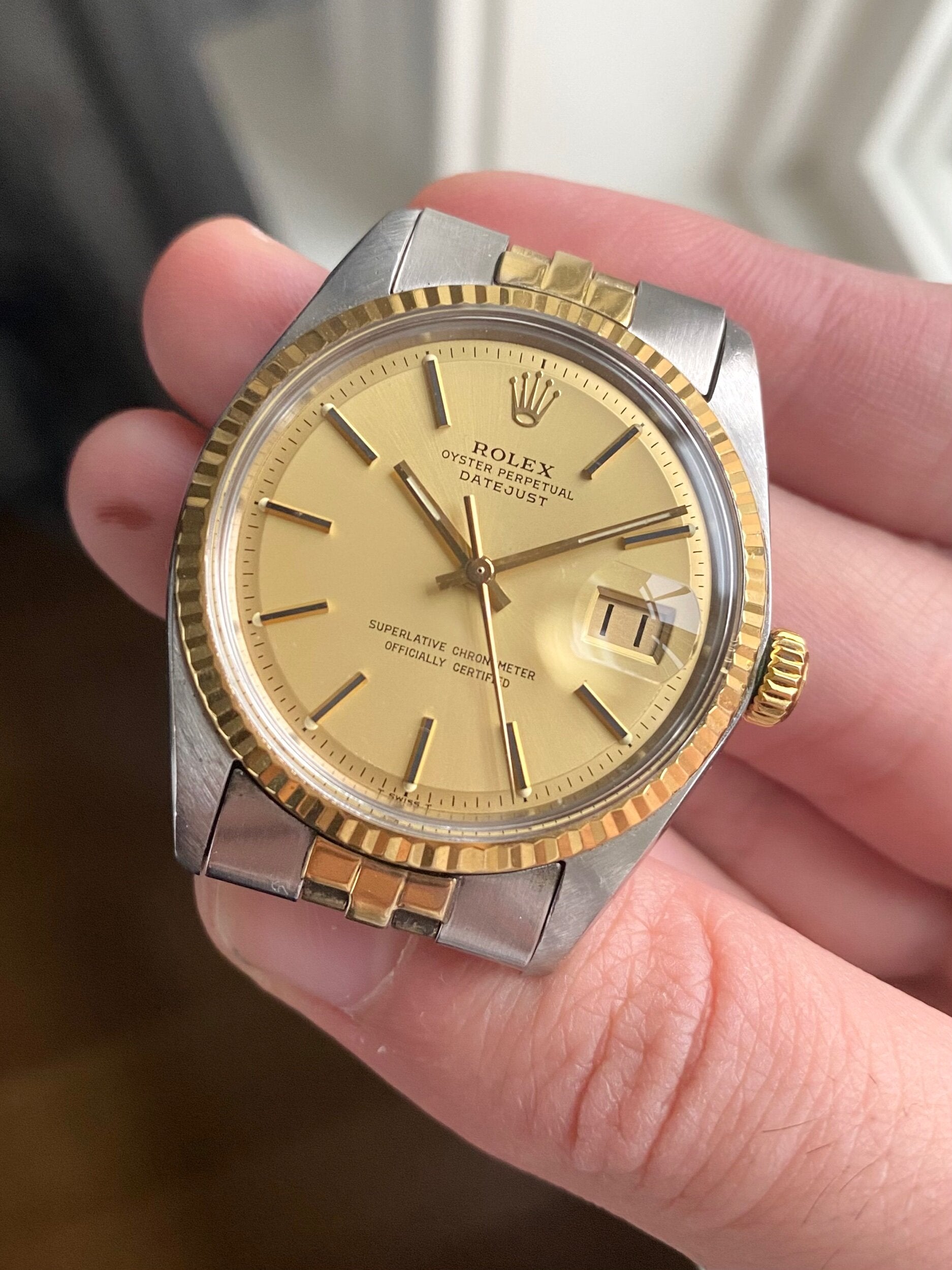 Rolex Datejust 1601 two tone champagne dial 36mm