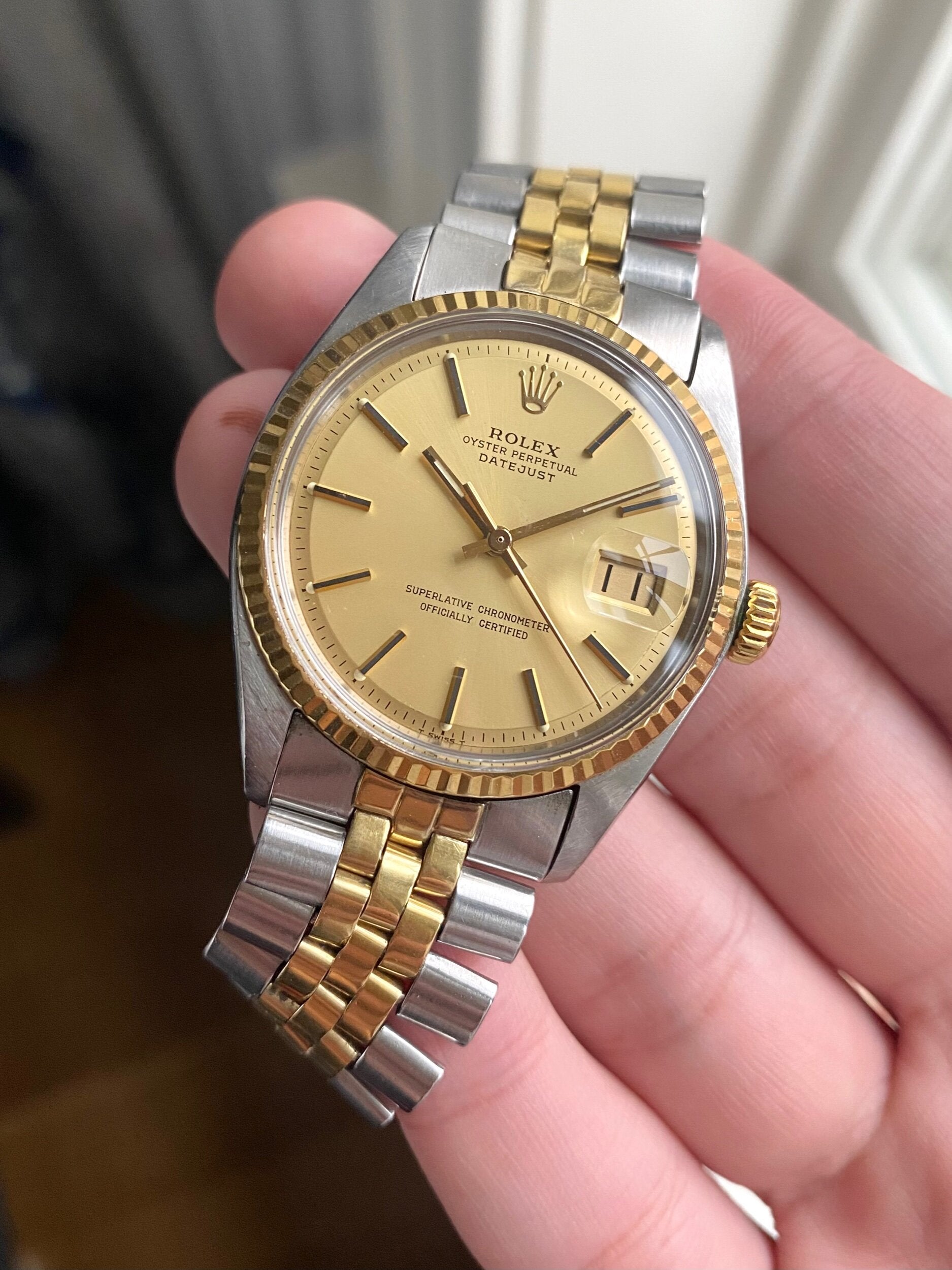 Rolex Datejust 1601 two tone champagne dial 36mm