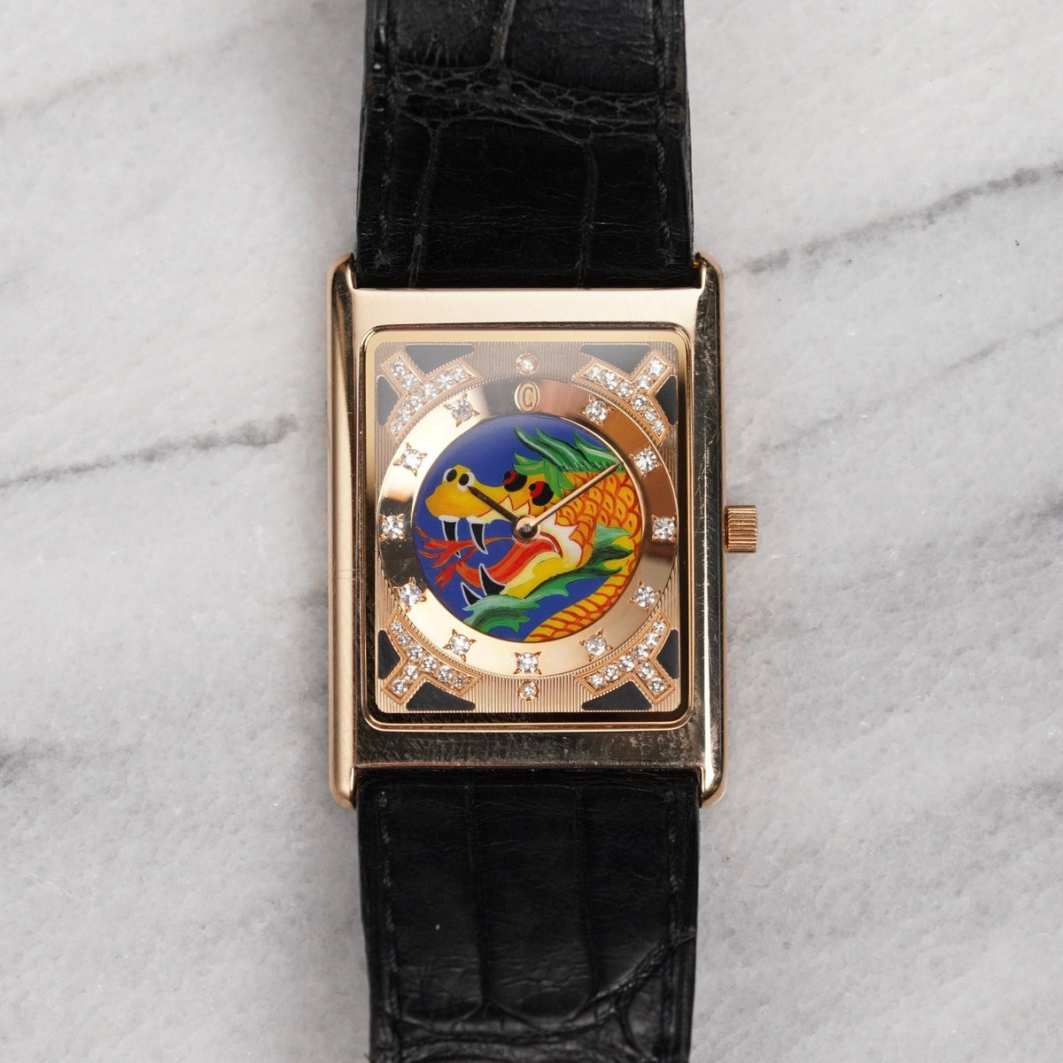 Vintage 1998 Concord "Year of The Dragon" 18K Rose Gold Enamel Dial Manual 29mm