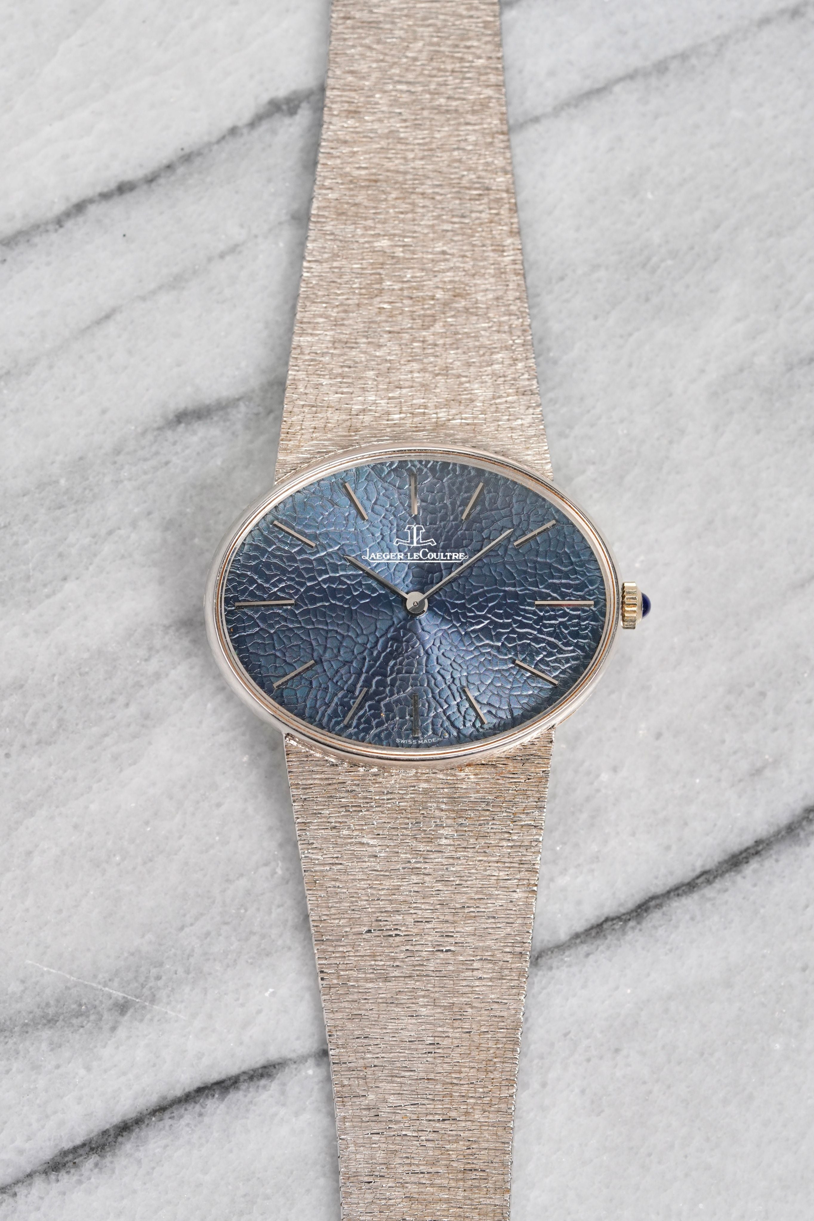 Jaeger-LeCoultre Ellipse – 18K White Gold Blue Floral Dial