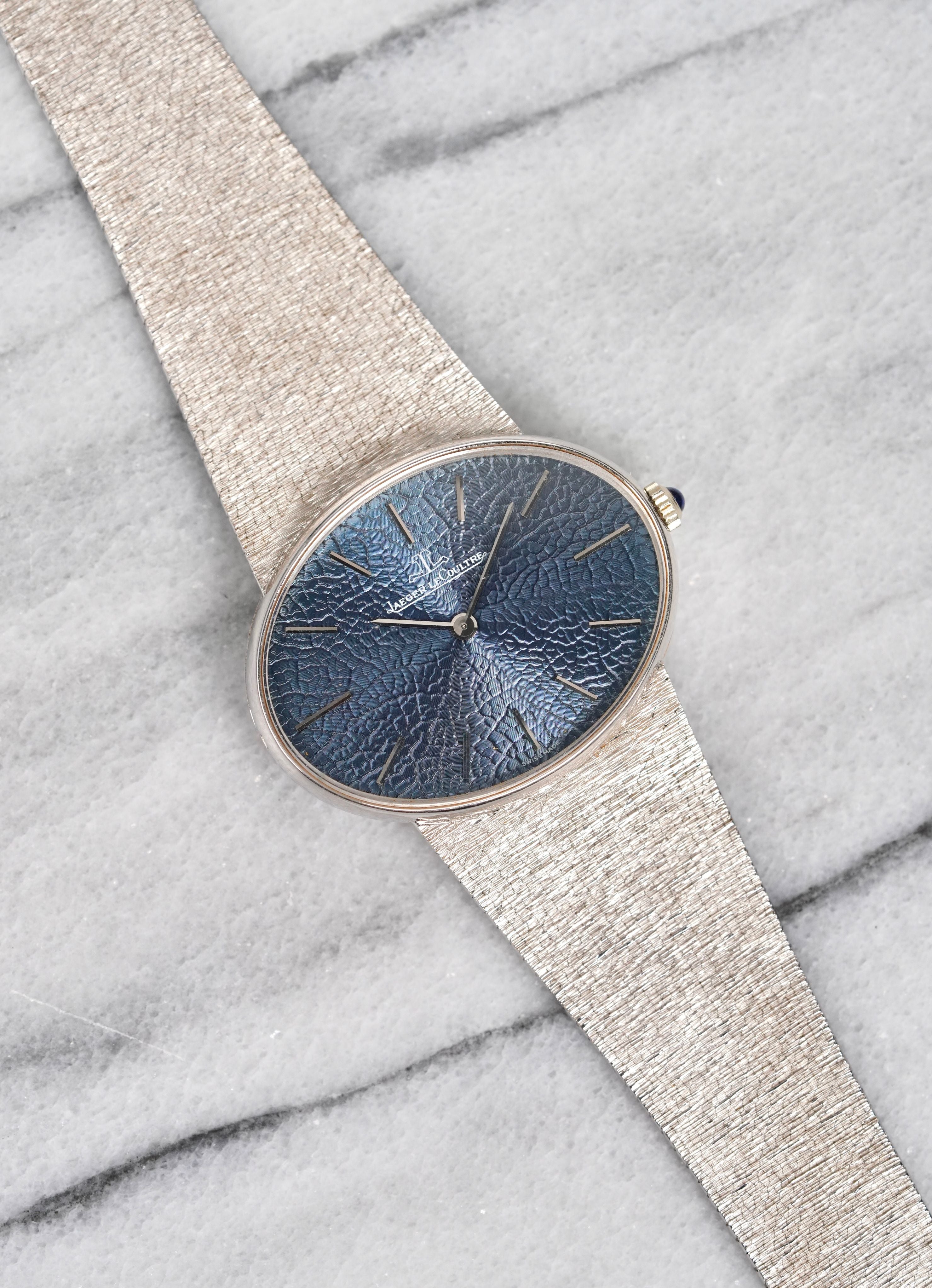 Jaeger-LeCoultre Ellipse – 18K White Gold Blue Floral Dial