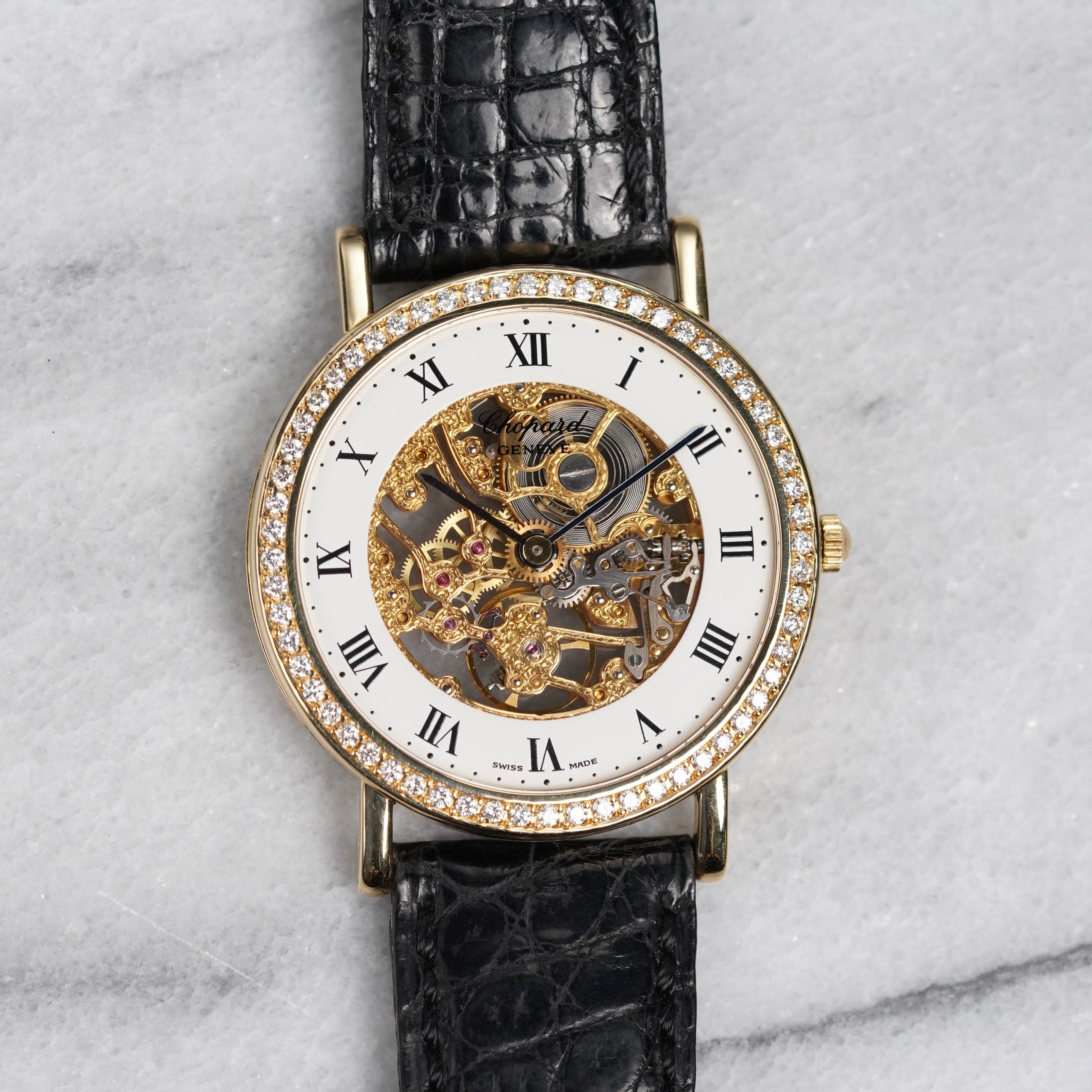 Chopard Squelette – 18K Yellow Gold Skeleton Dial Diamond Bezel