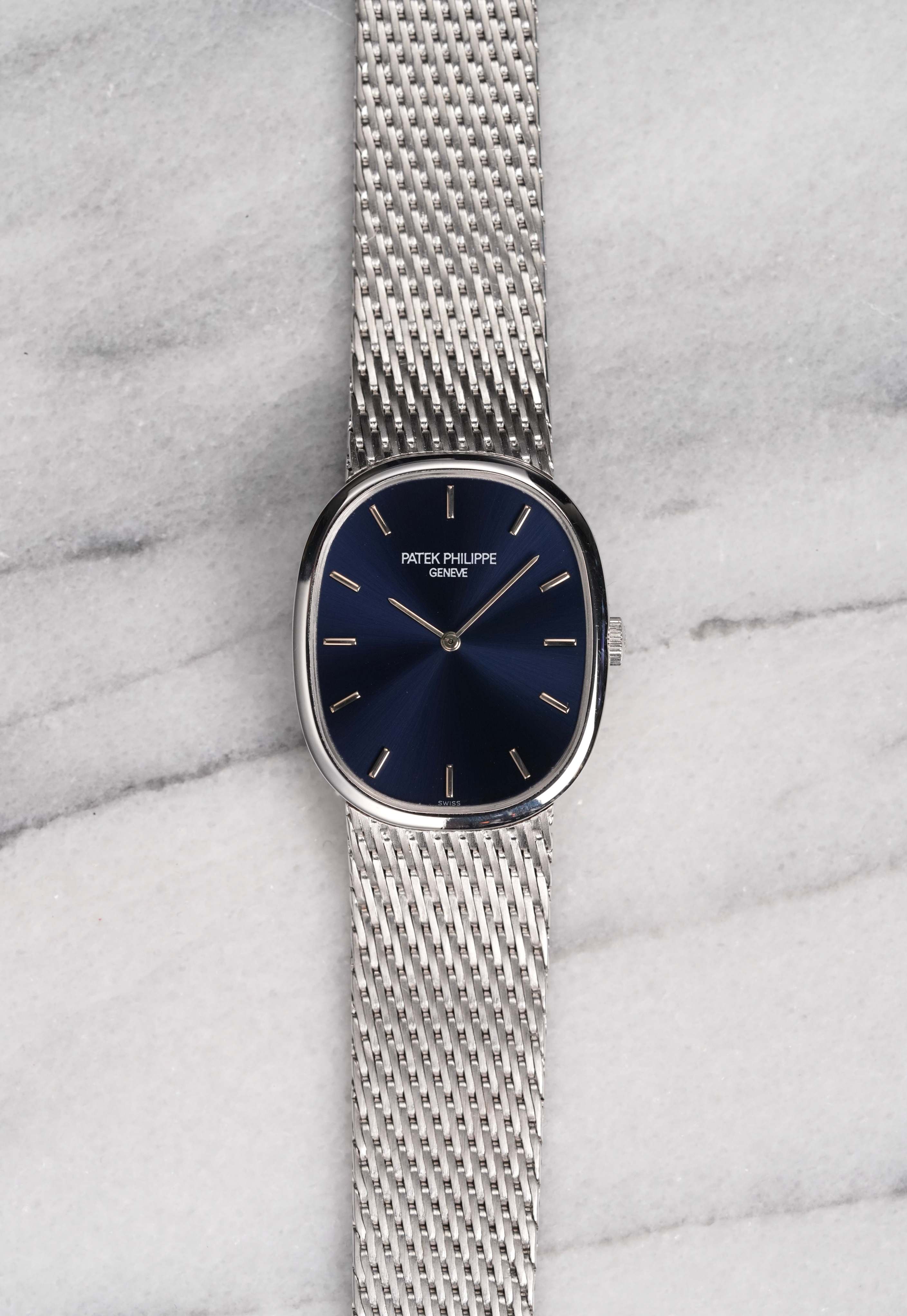 Patek Philippe Ellipse - 18K White Gold Blue Dial.