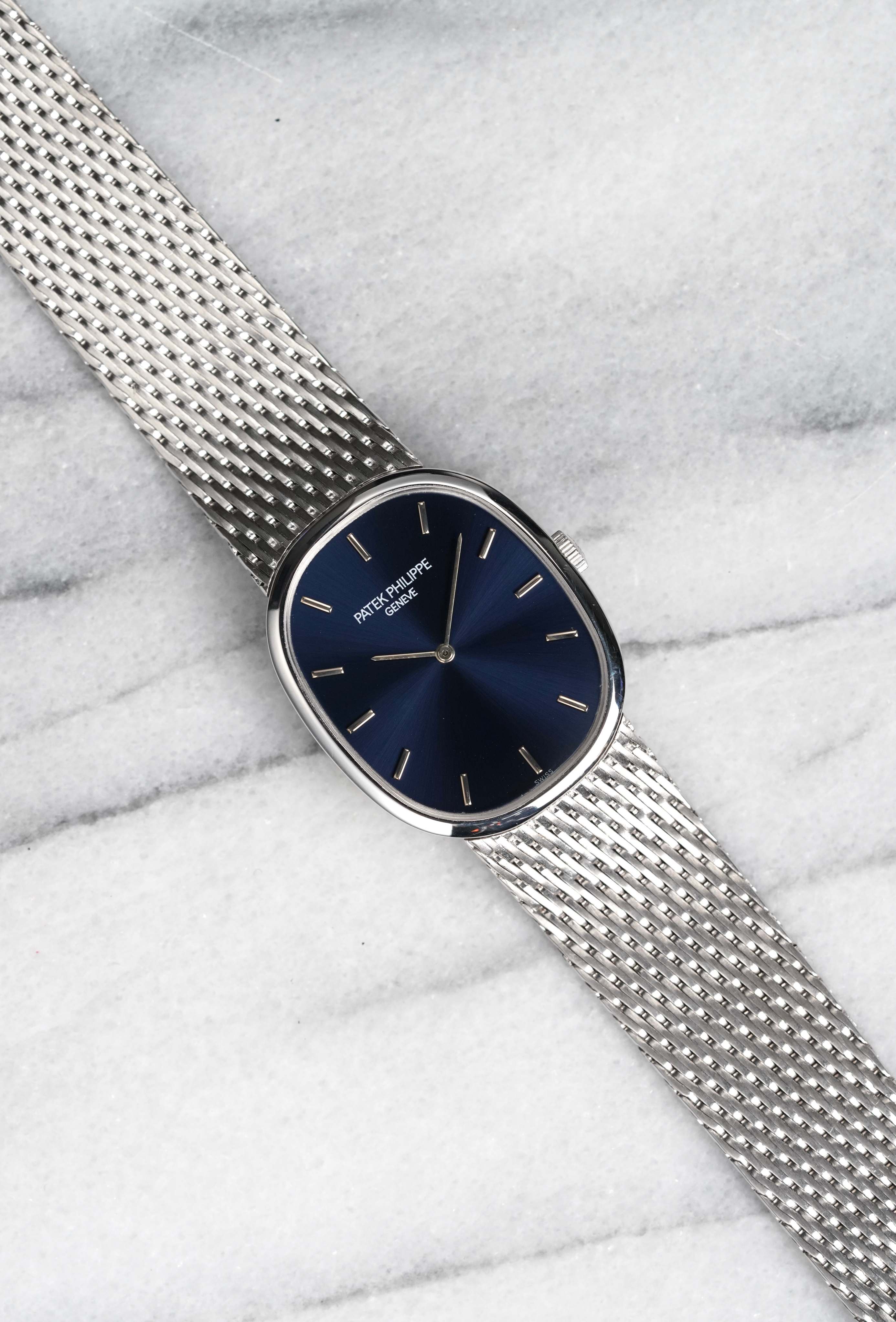 Patek Philippe Ellipse - 18K White Gold Blue Dial.