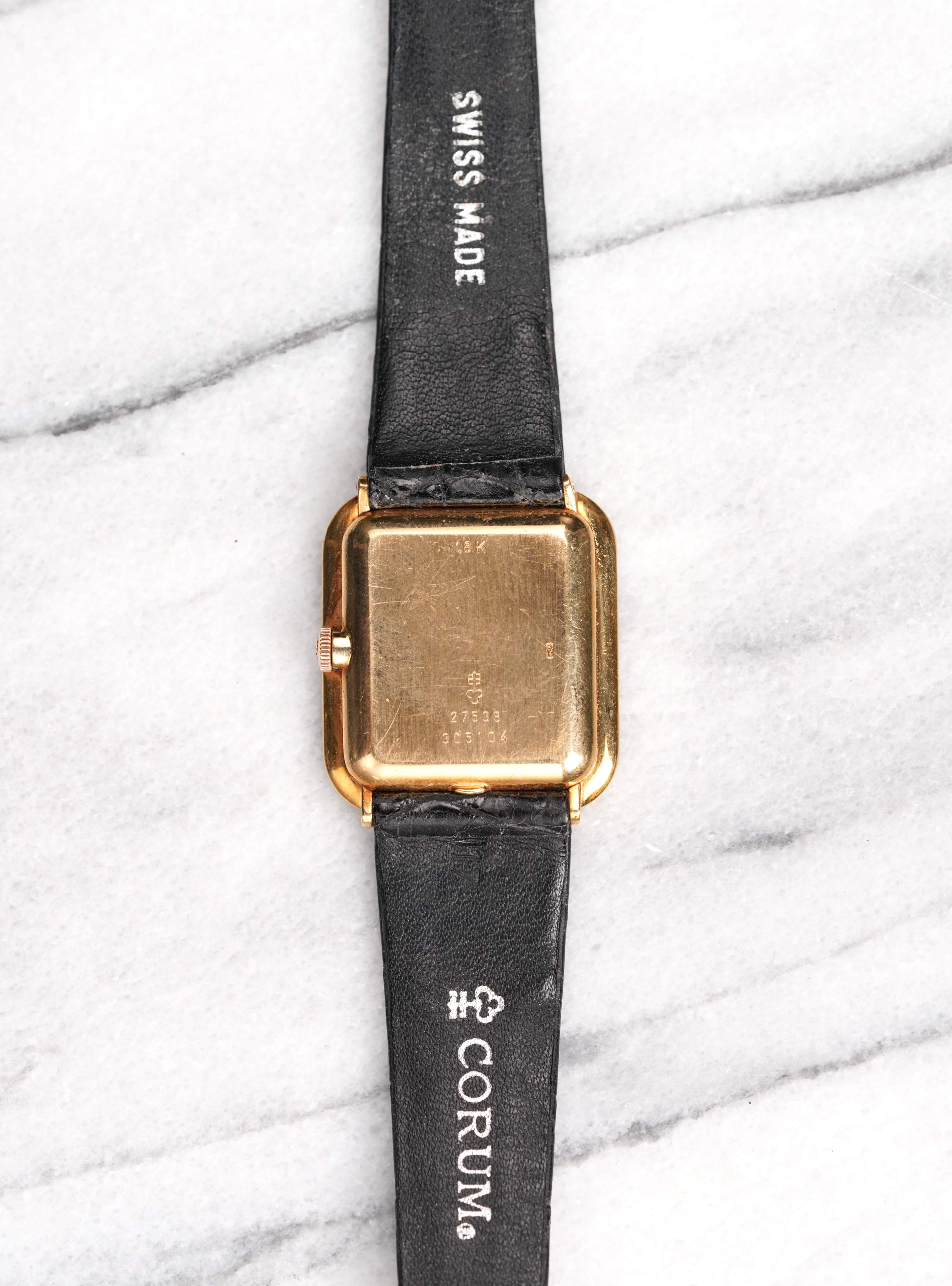 Corum Onyx Tank - 18K Yellow Gold