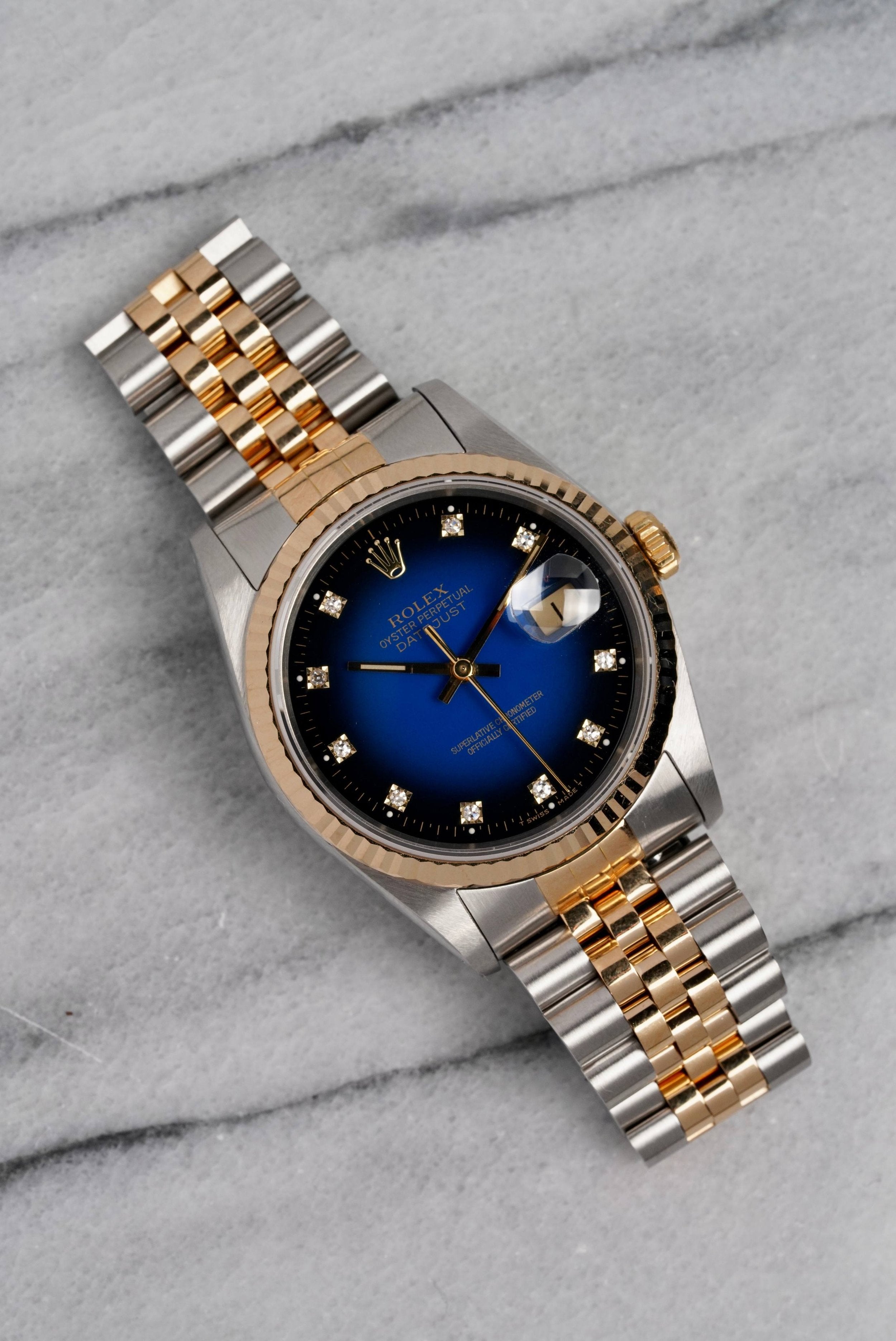 Rolex Datejust 16233 - Blue Vignette Diamond Dial