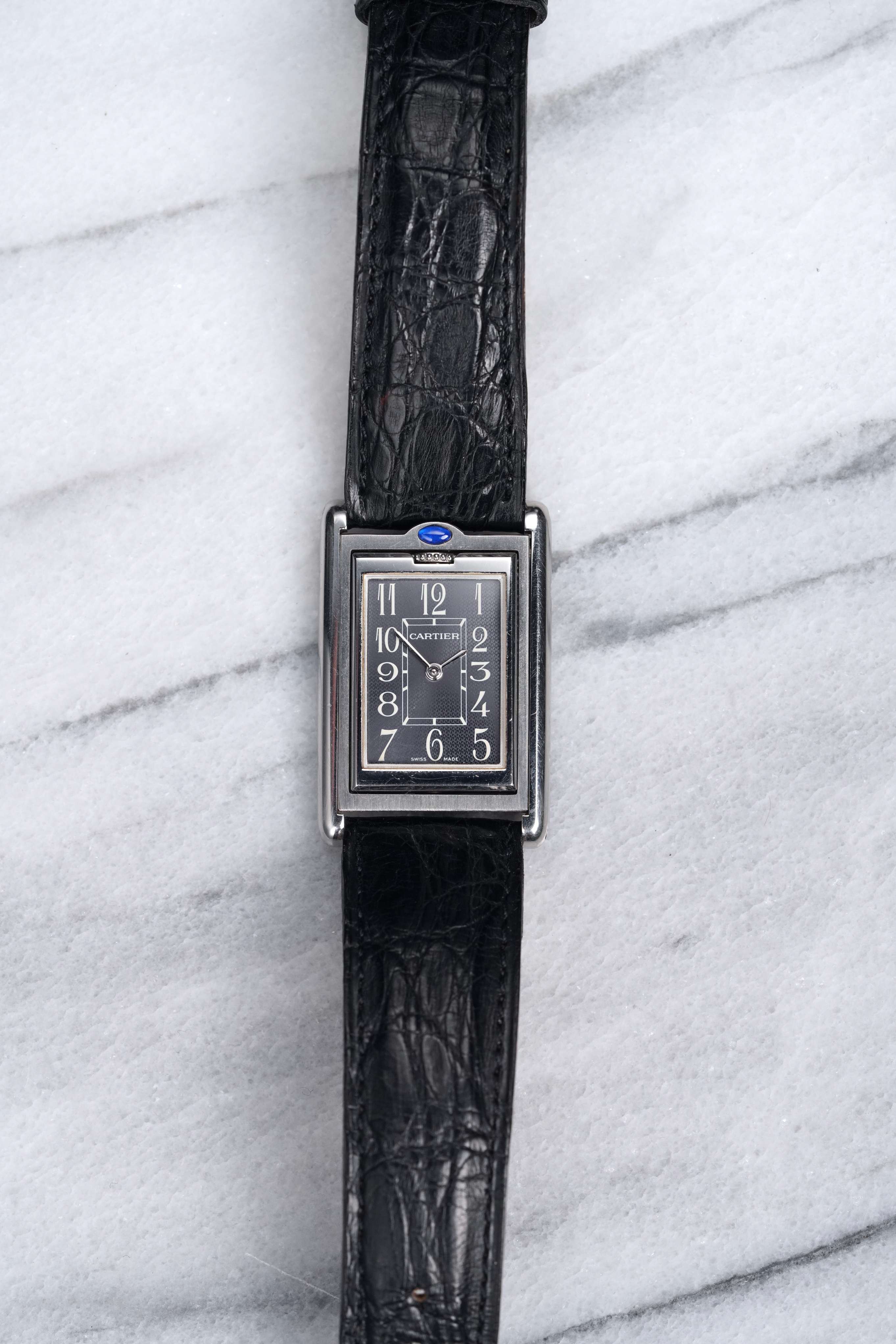Cartier Tank Basculante - Grey Arabic Dial.