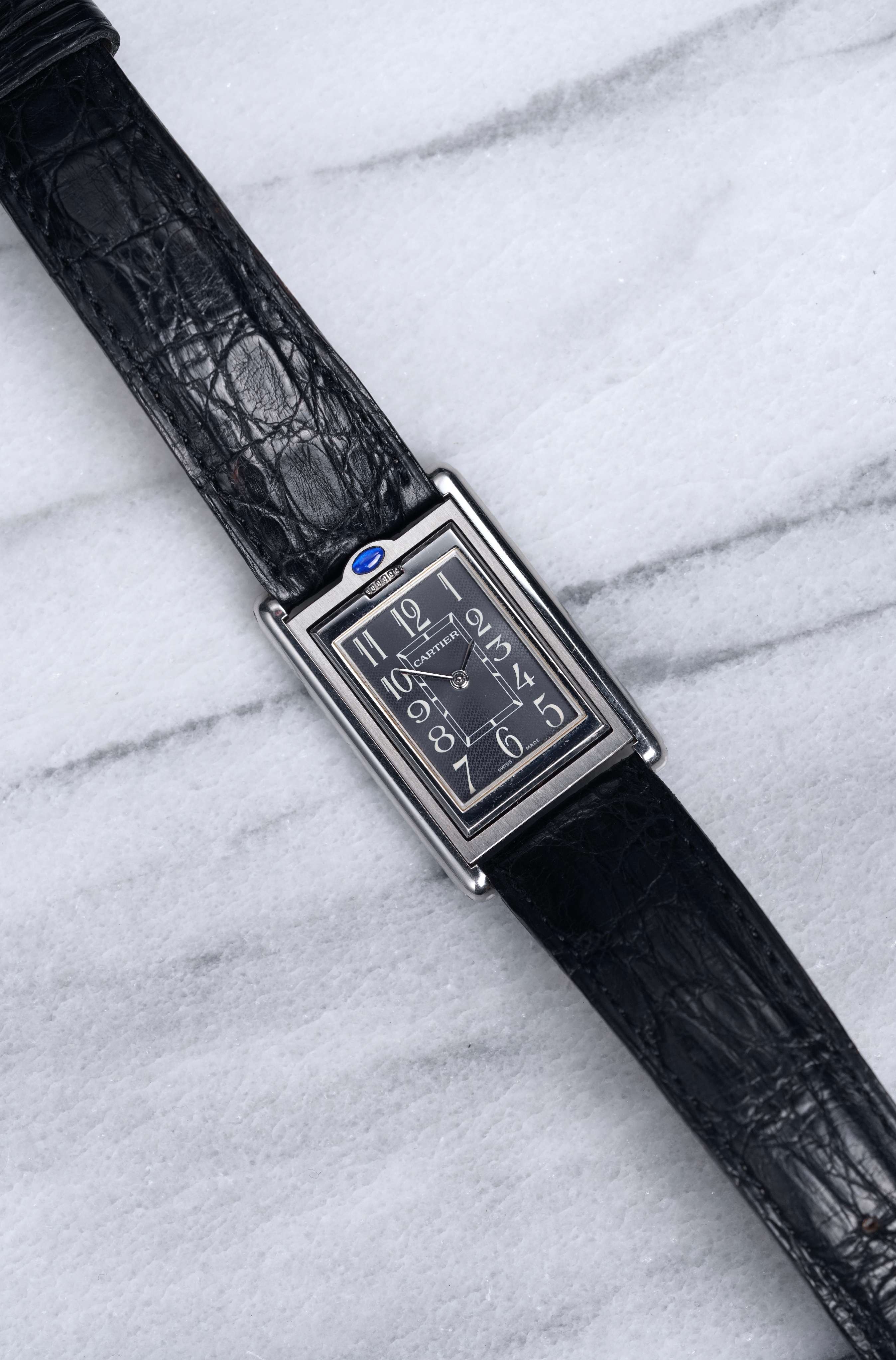 Cartier Tank Basculante - Grey Arabic Dial.