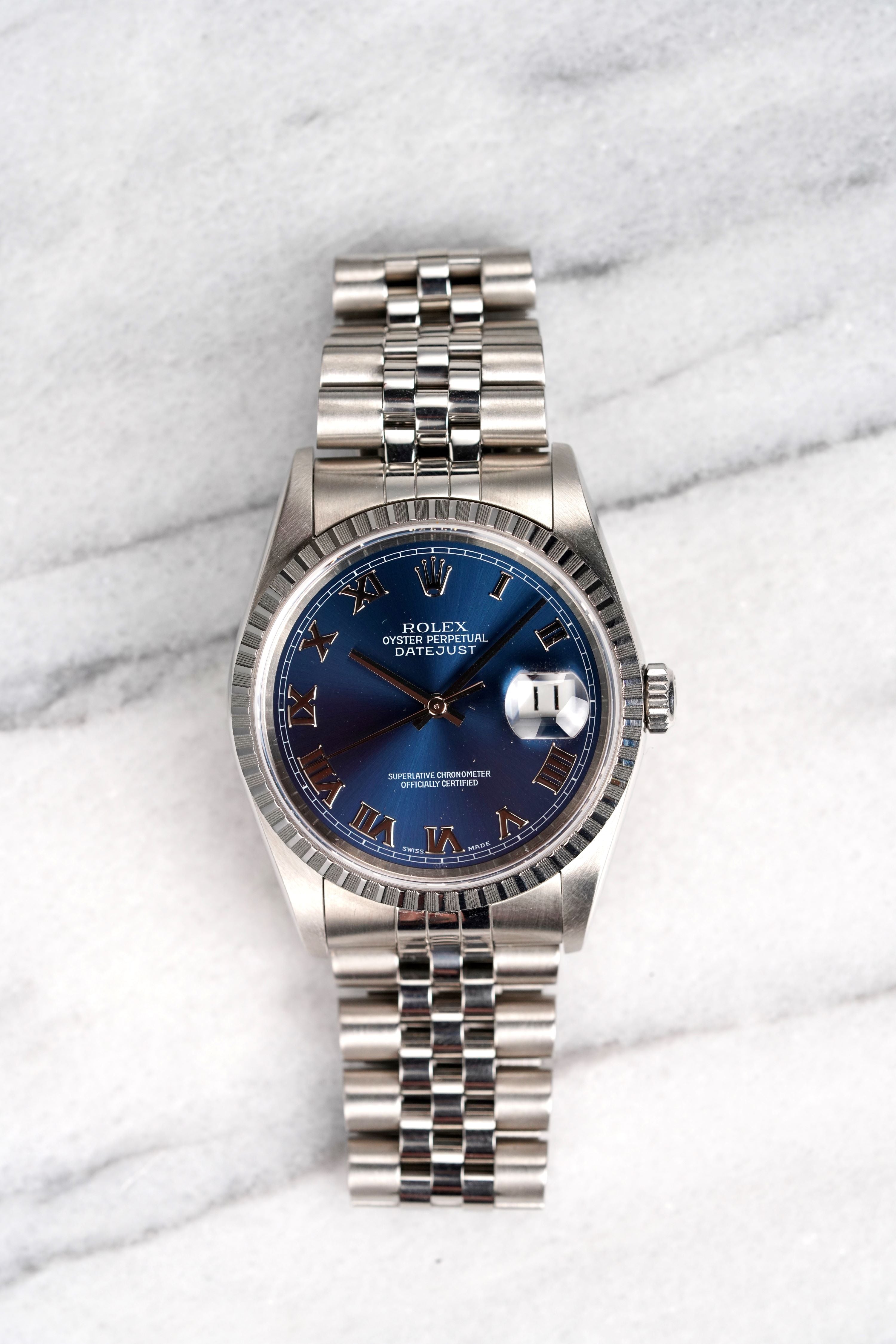 Rolex Datejust 16220 - Blue Roman Dial 2002-4