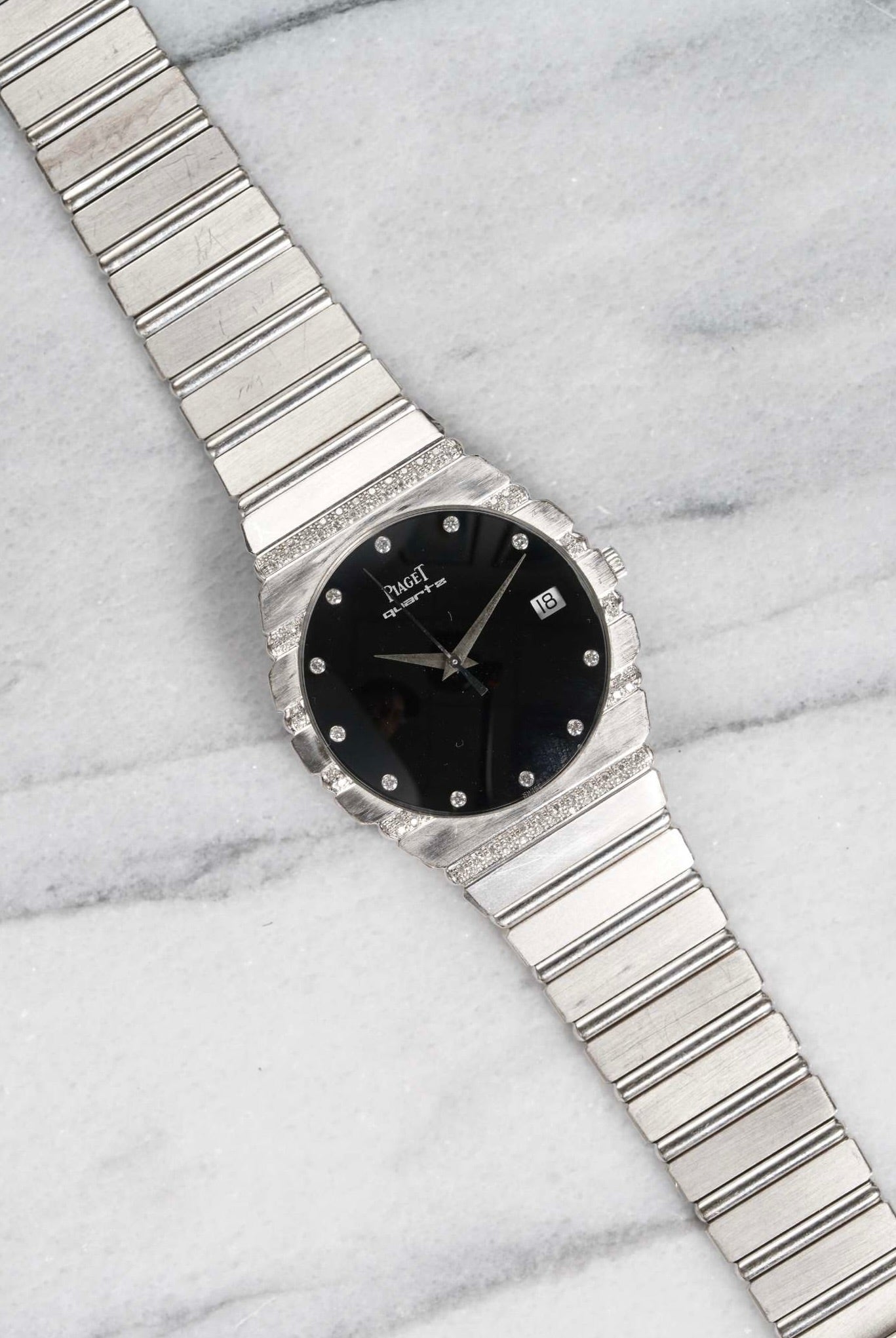 Piaget Polo 15661 - 18K White Gold Onyx Dial