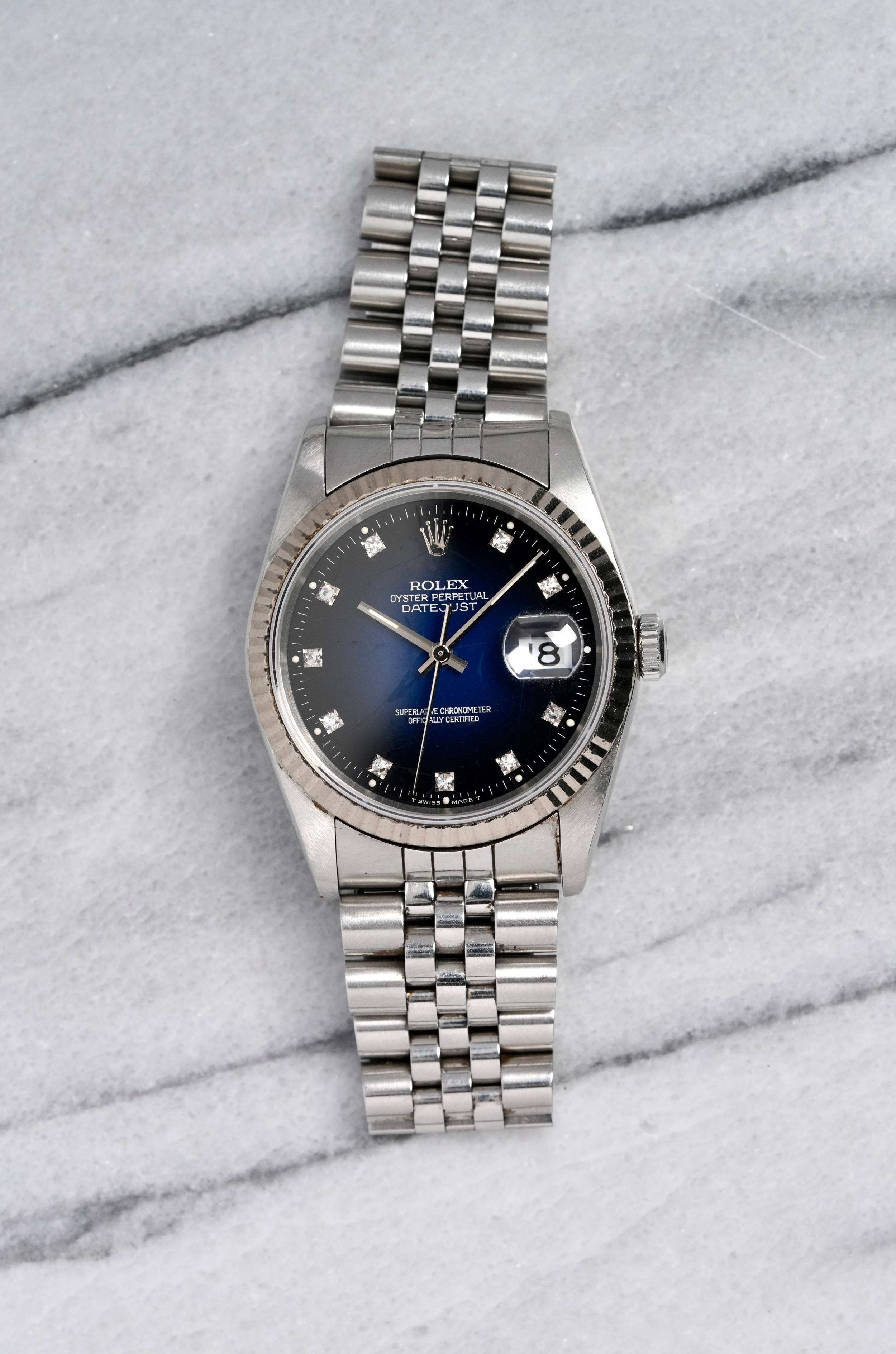 Rolex - 16234G Blue Vignette Diamond Dial
