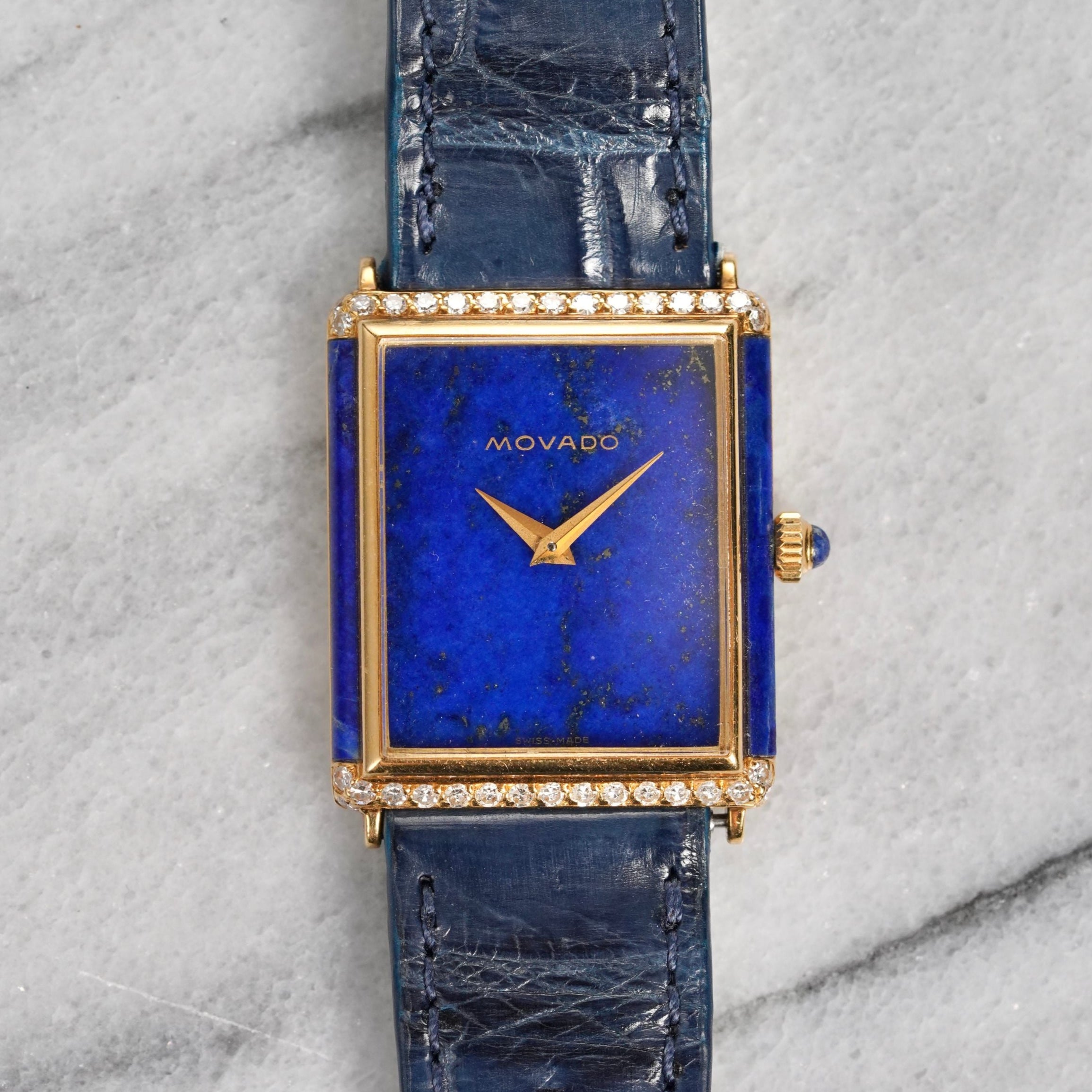 Movado Lapis Tank - 18K Yellow Gold