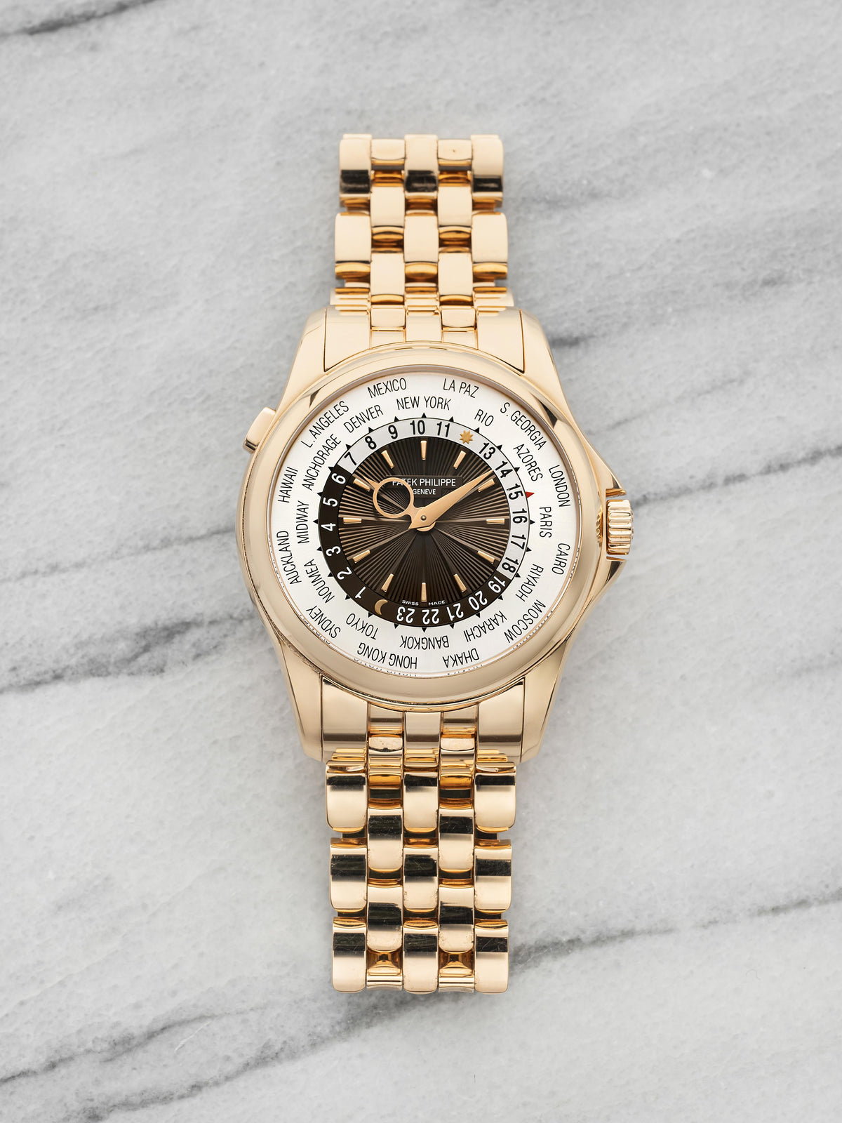 2013 Patek Philippe World Time 5130 Rose Gold Brown Dial Automatic 40mm