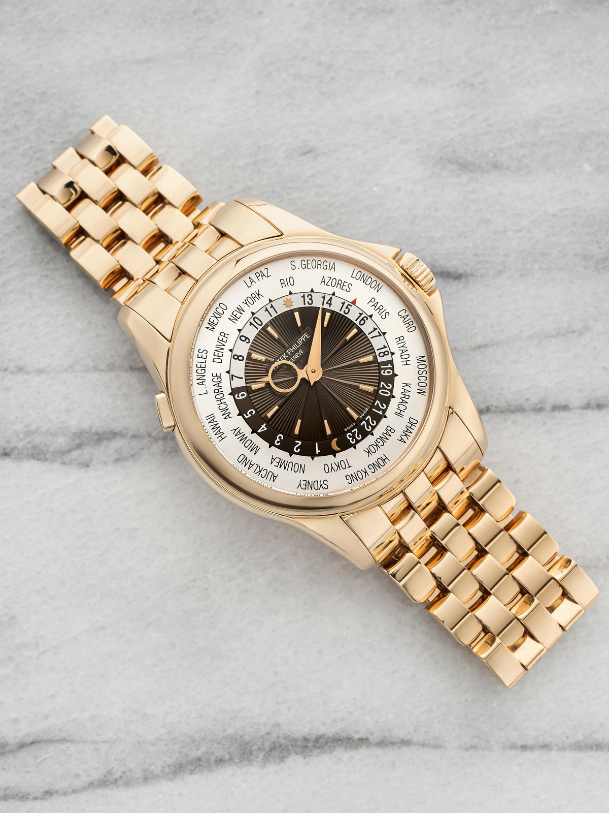2013 Patek Philippe World Time 5130 Rose Gold Brown Dial Automatic 40mm