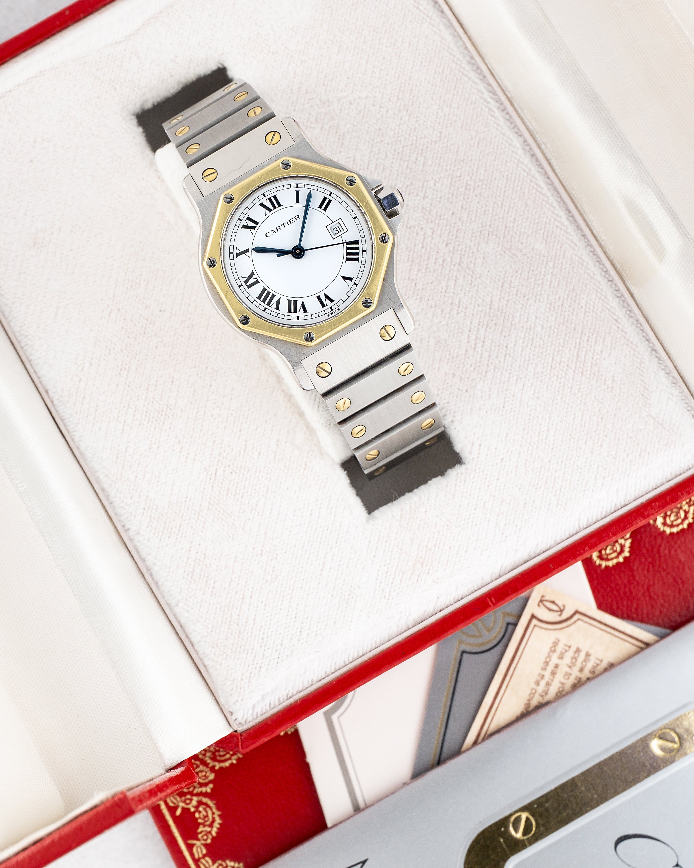 Cartier Santos Octagon 2966 – White Roman Dial