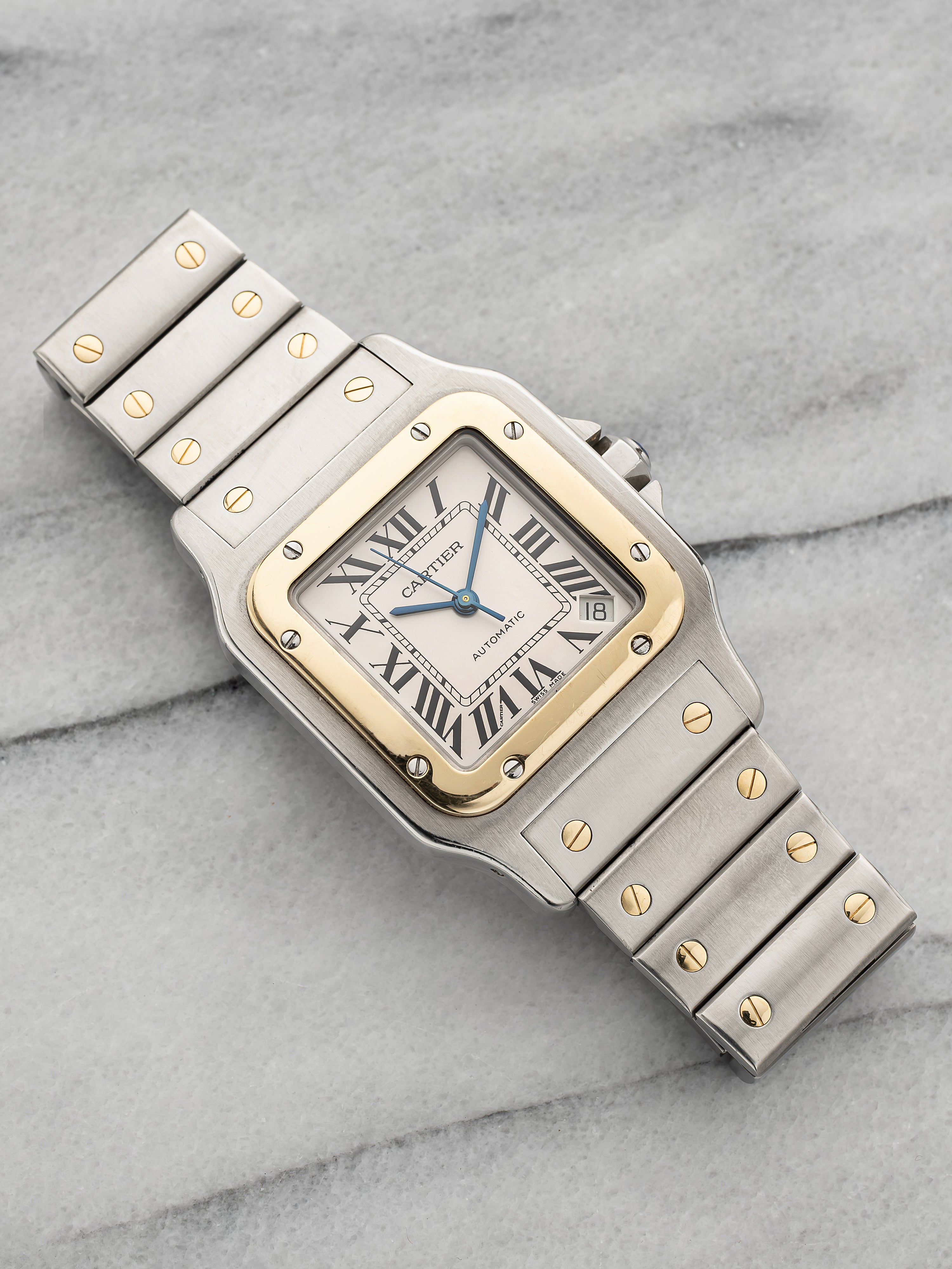 Cartier Santos 2823 - Two Tone White Roman Dial