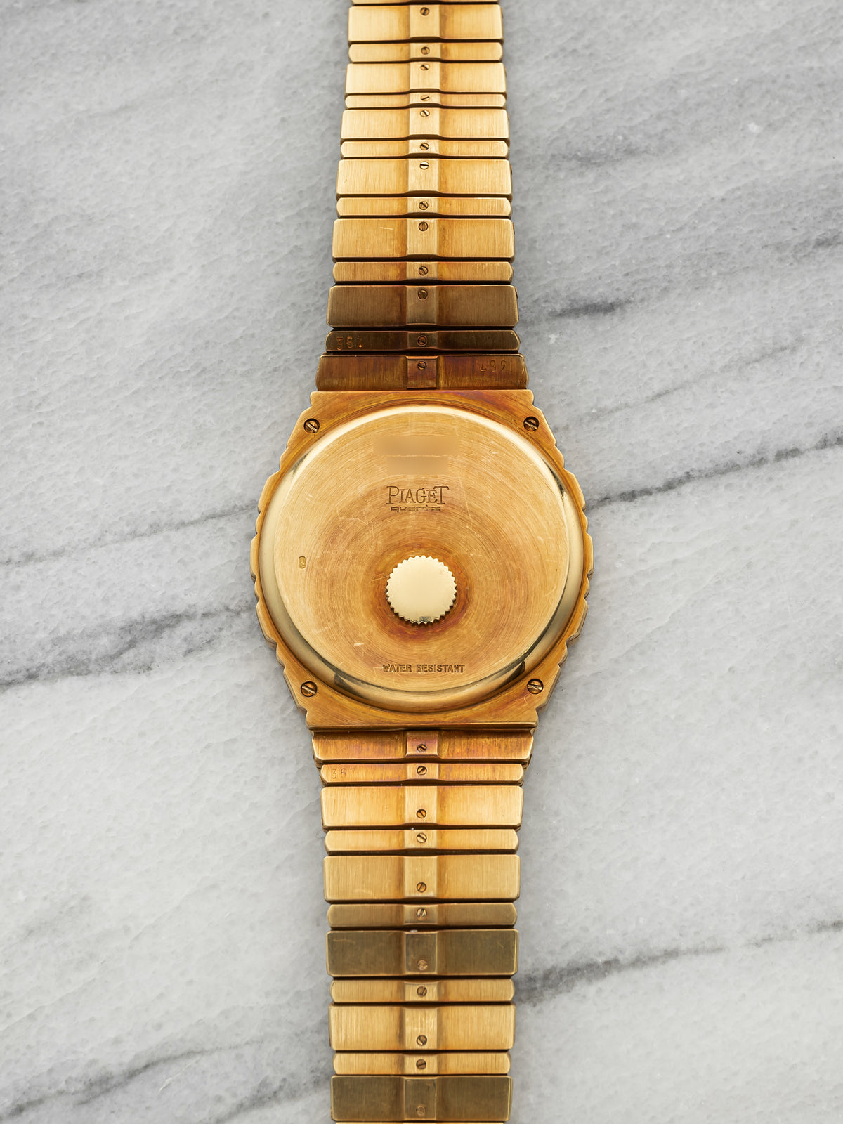 Vintage 1980s Piaget Polo 7661 C 701 18K YG Diamond Pave Gadroon Quartz 34mm