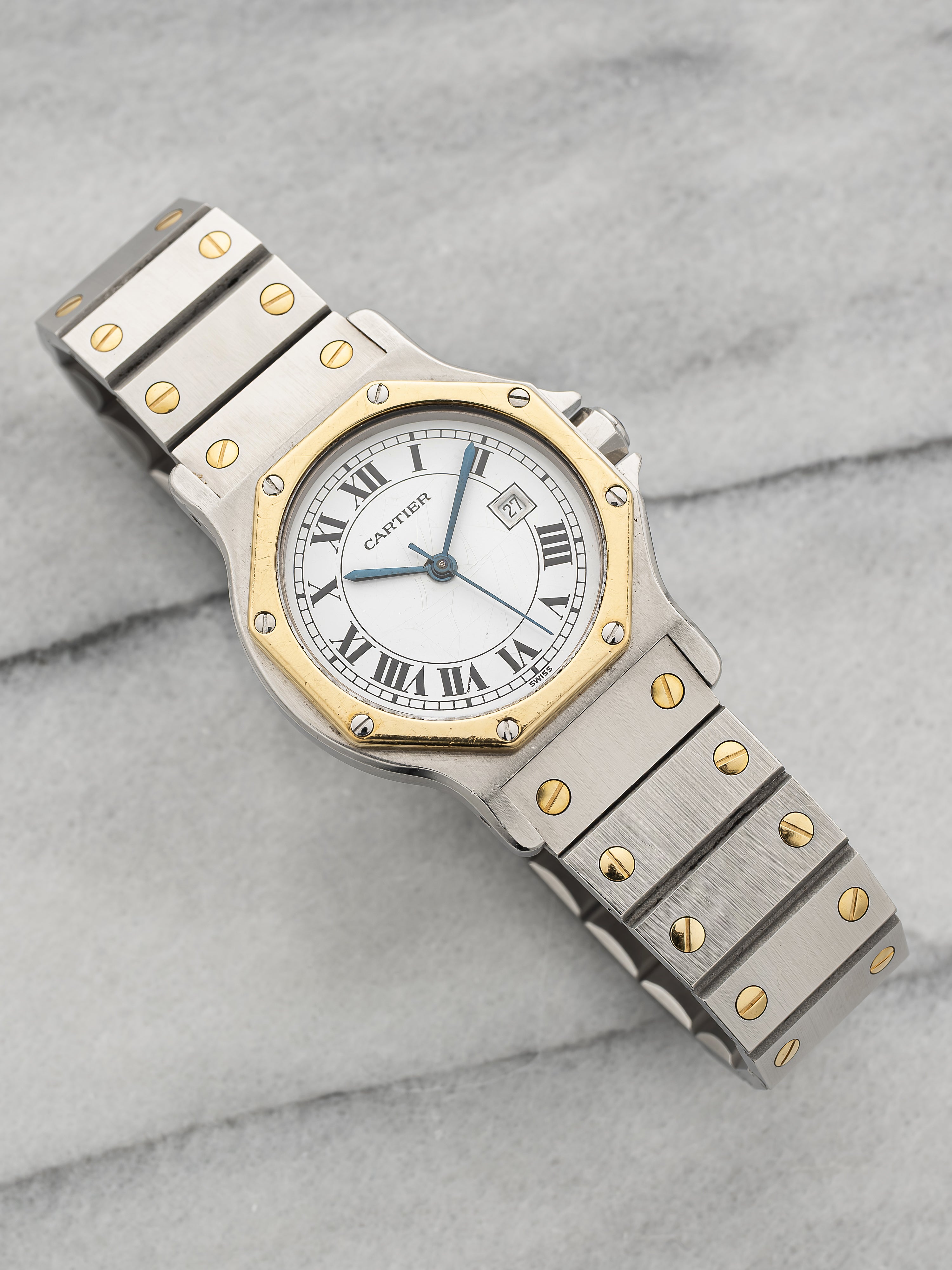 Cartier Santos Octagon - Two Tone White Dial