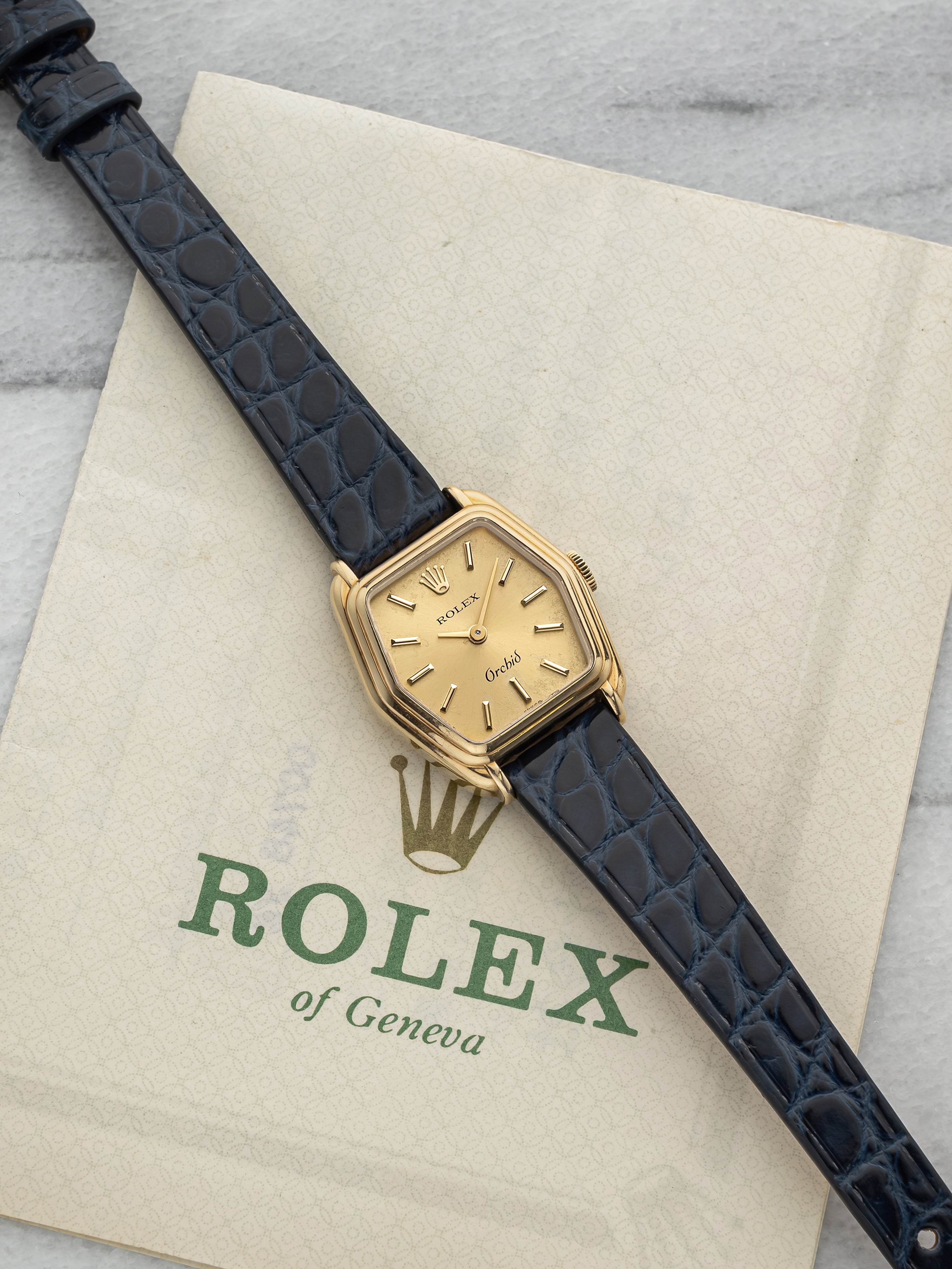 Vintage 1976 Rolex Lady Orchid 2683 18K YG Champagne Dial Manual 21mm
