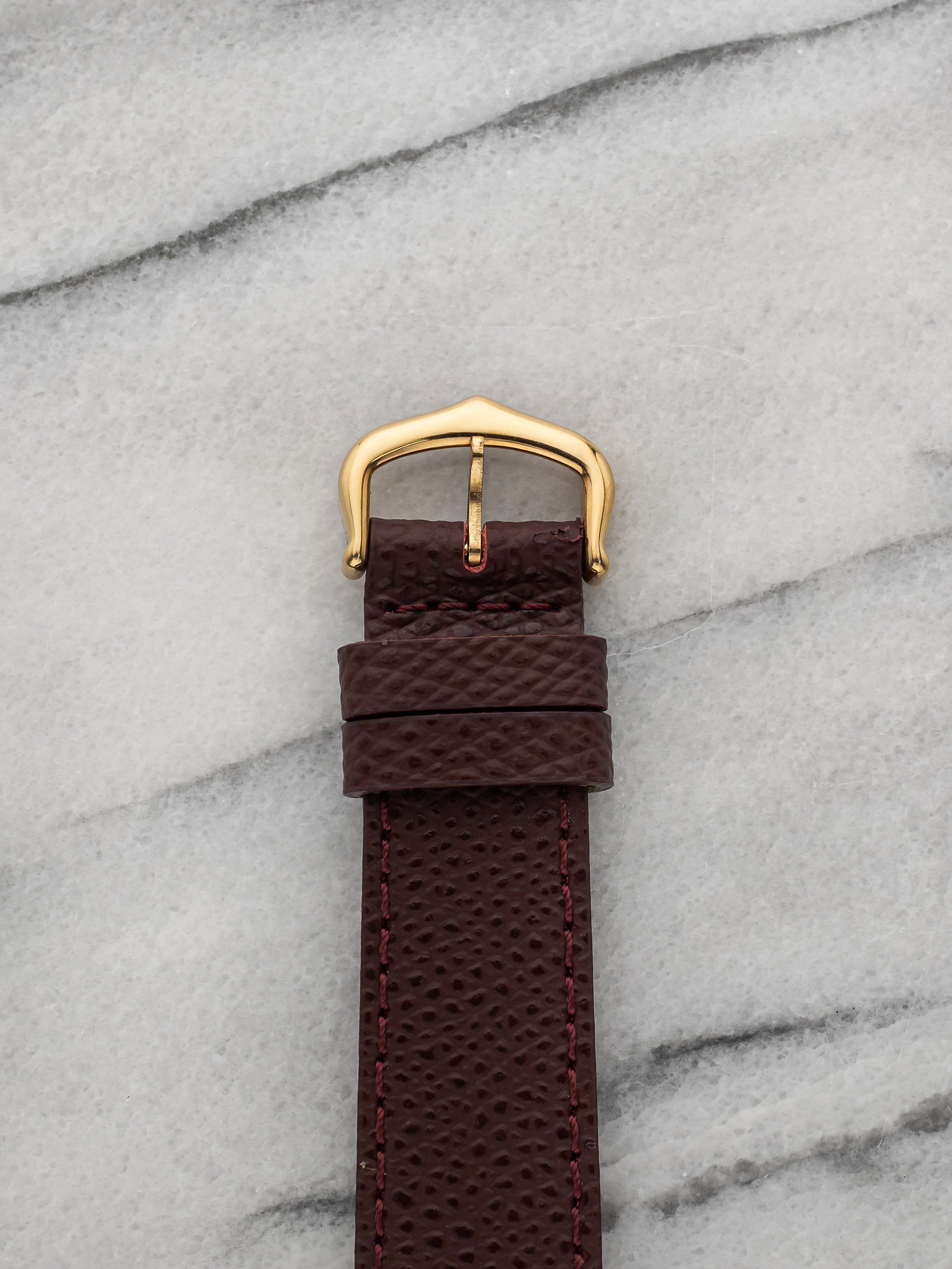 1970s Cartier Must Tank Vermeil Burgundy Spidered Dial Quartz 23mm