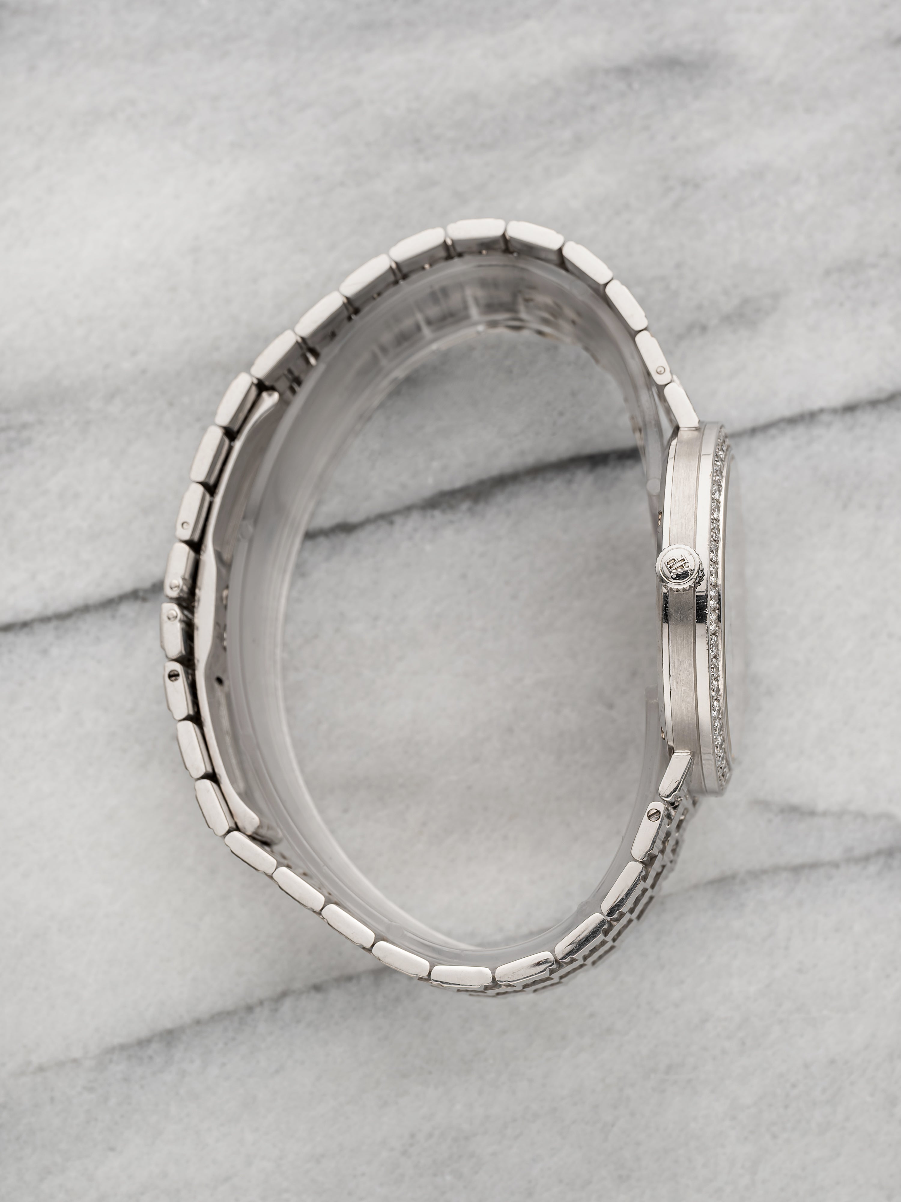 2004 Audemars Piguet Pave Ultra Thin 15071BC White Gold Pave Diamond Dial Manual
