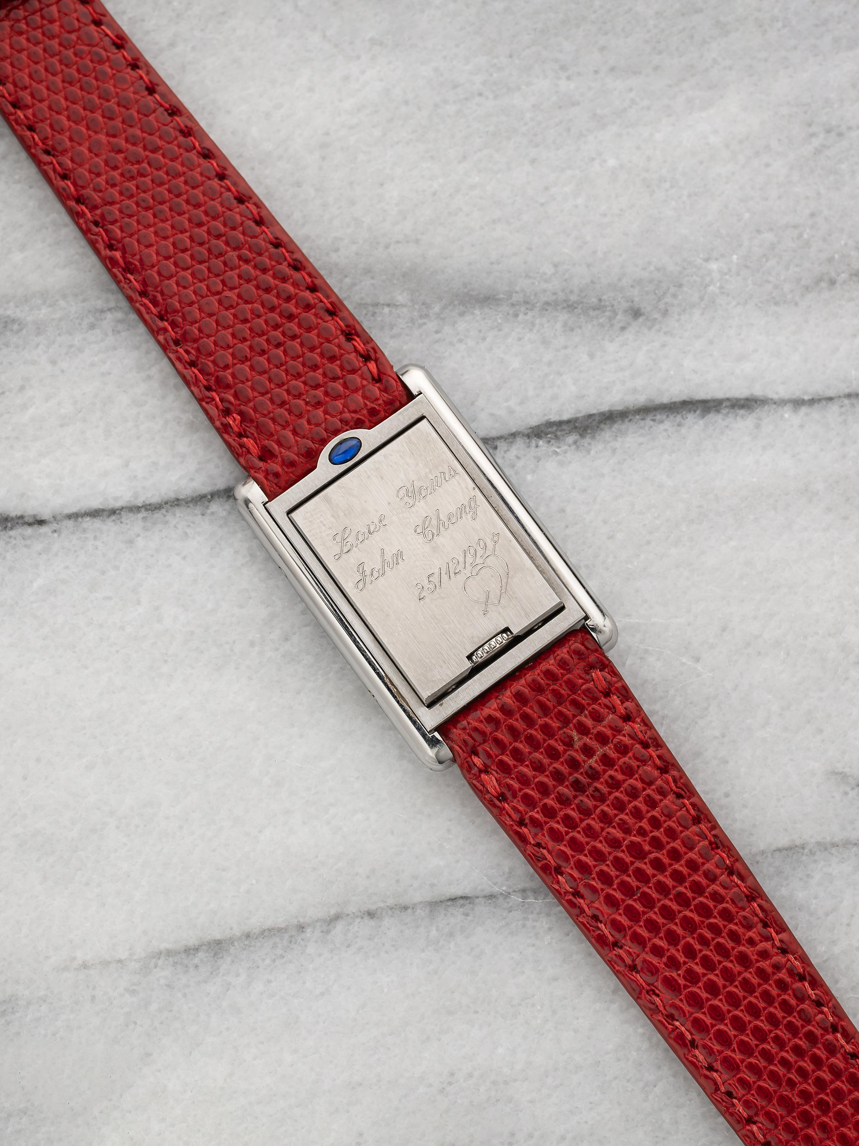 1999 Cartier Tank Basculante 2386 Stainless Steel White Roman Dial Quartz 22 mm