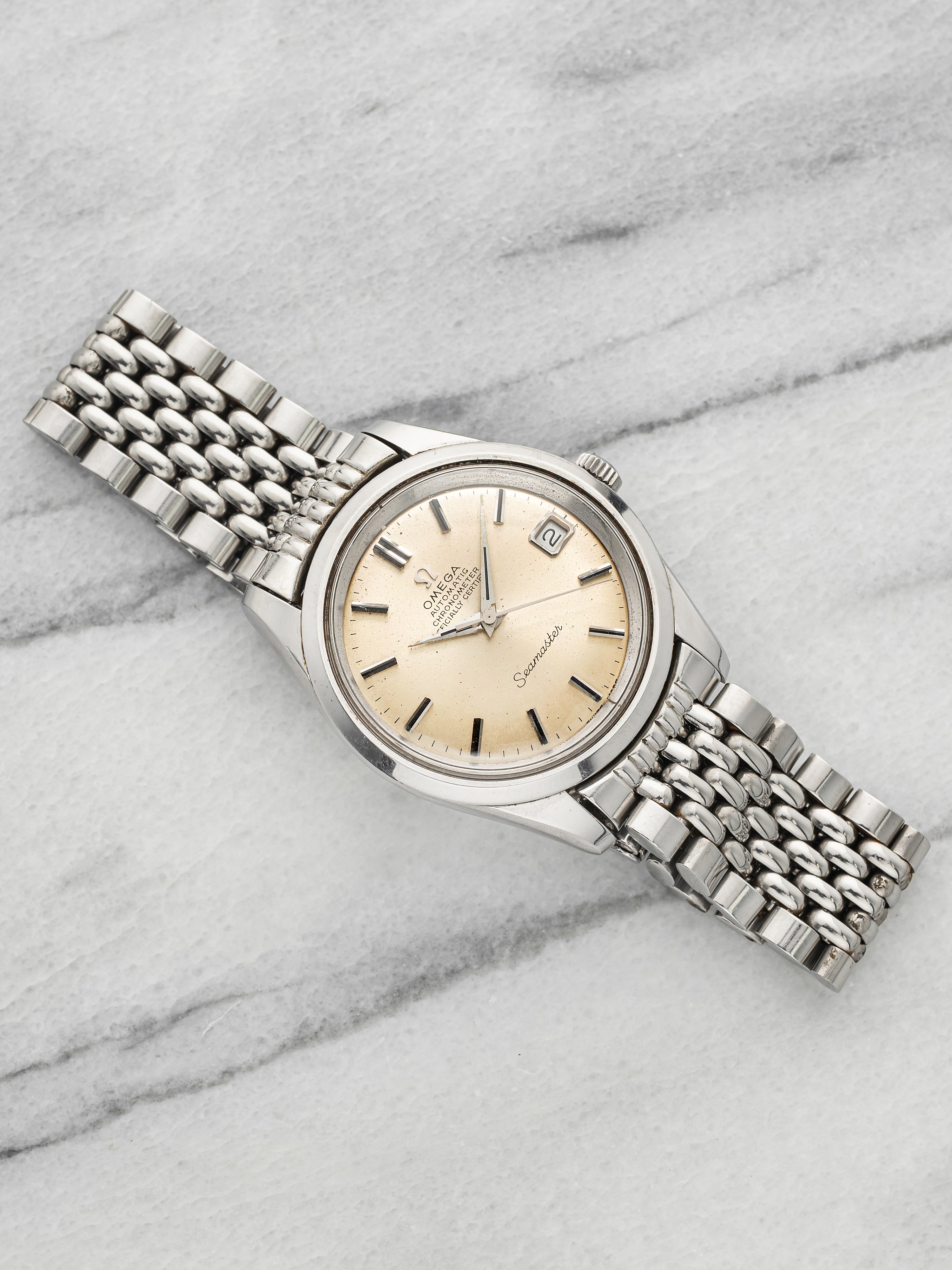 Vintage 1960s Omega Seamaster 168.024 Steel Silver Sunburst Dial Auto 36mm