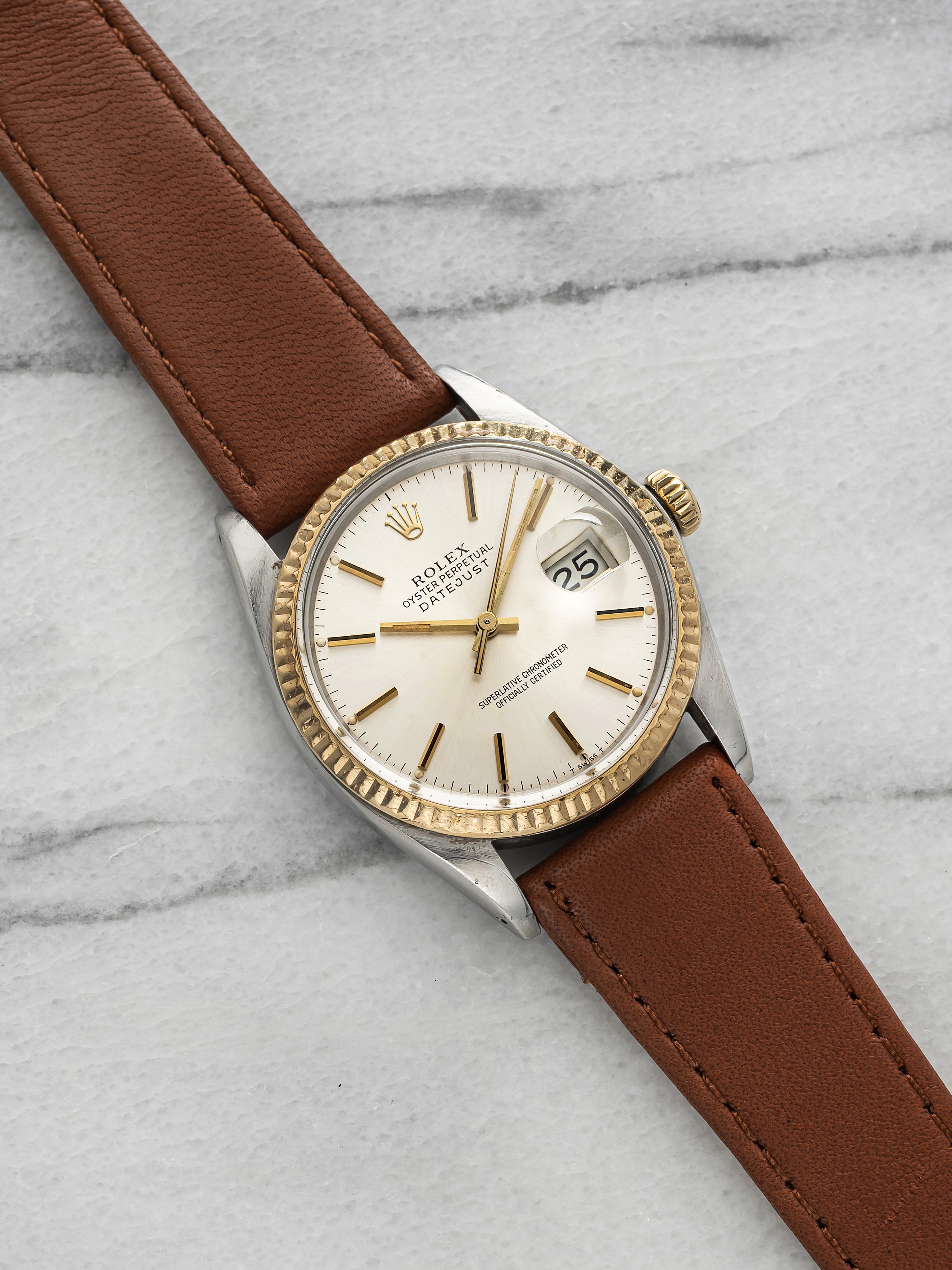Vintage 1979 Rolex Datejust 16013 Two-Tone Silver Dial Automatic 36mm
