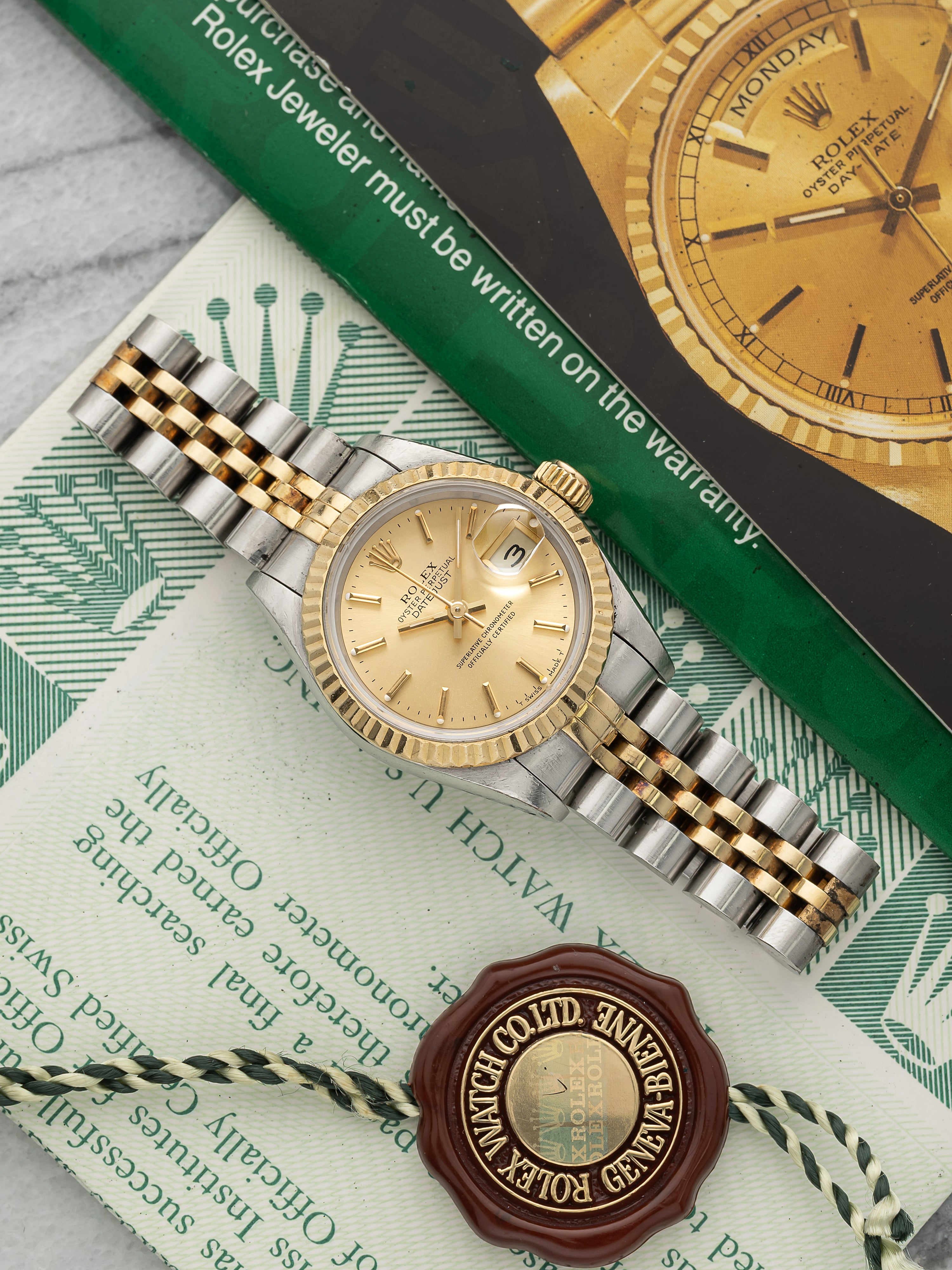 Vintage 1991 Rolex Lady Datejust 69173 Two-Tone Champagne Dial Auto 26mm