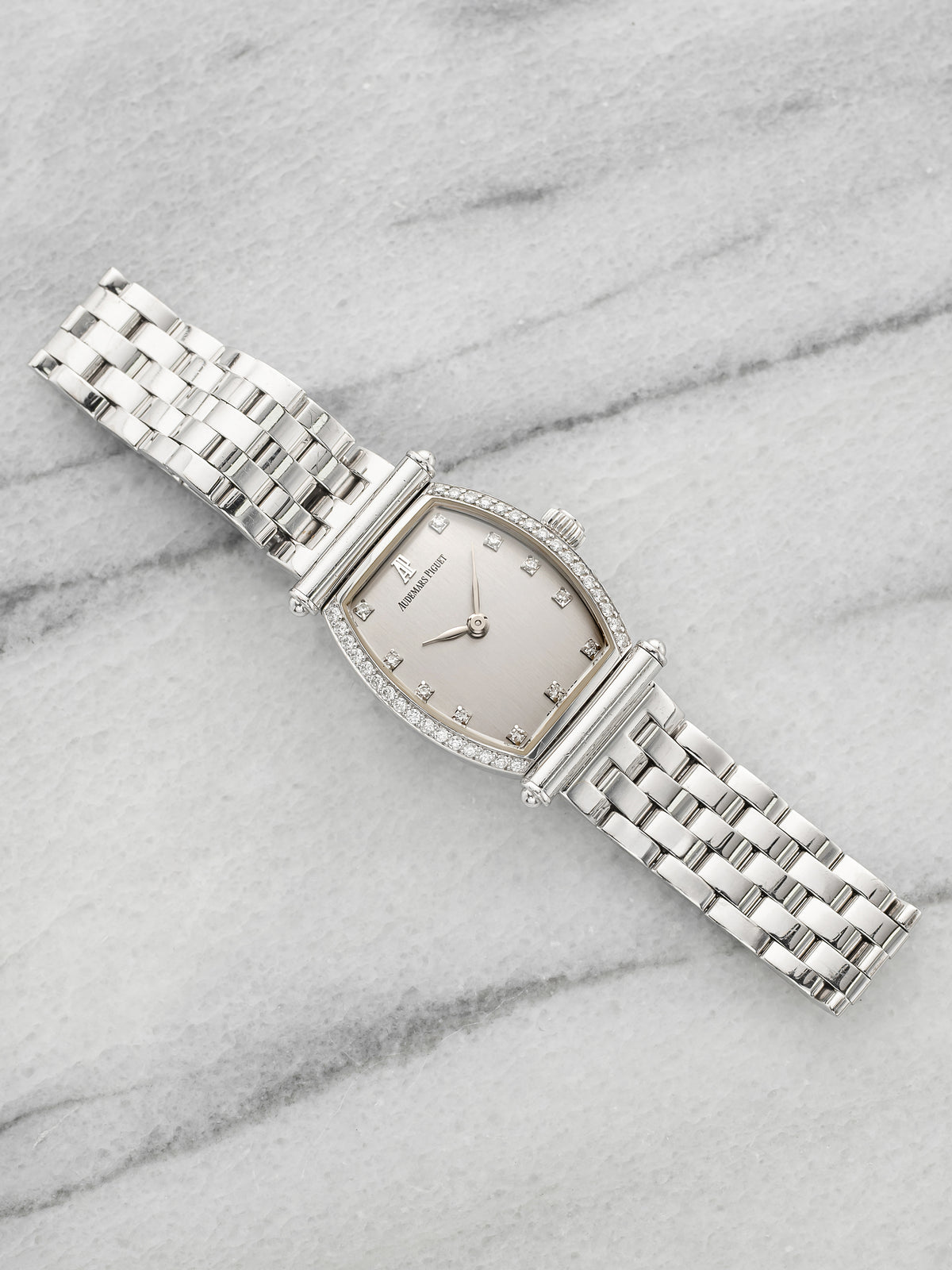 Vintage 1990s Audemars Piguet Lady Carnegie 77153BC 18K WG Diamond Manual 19mm