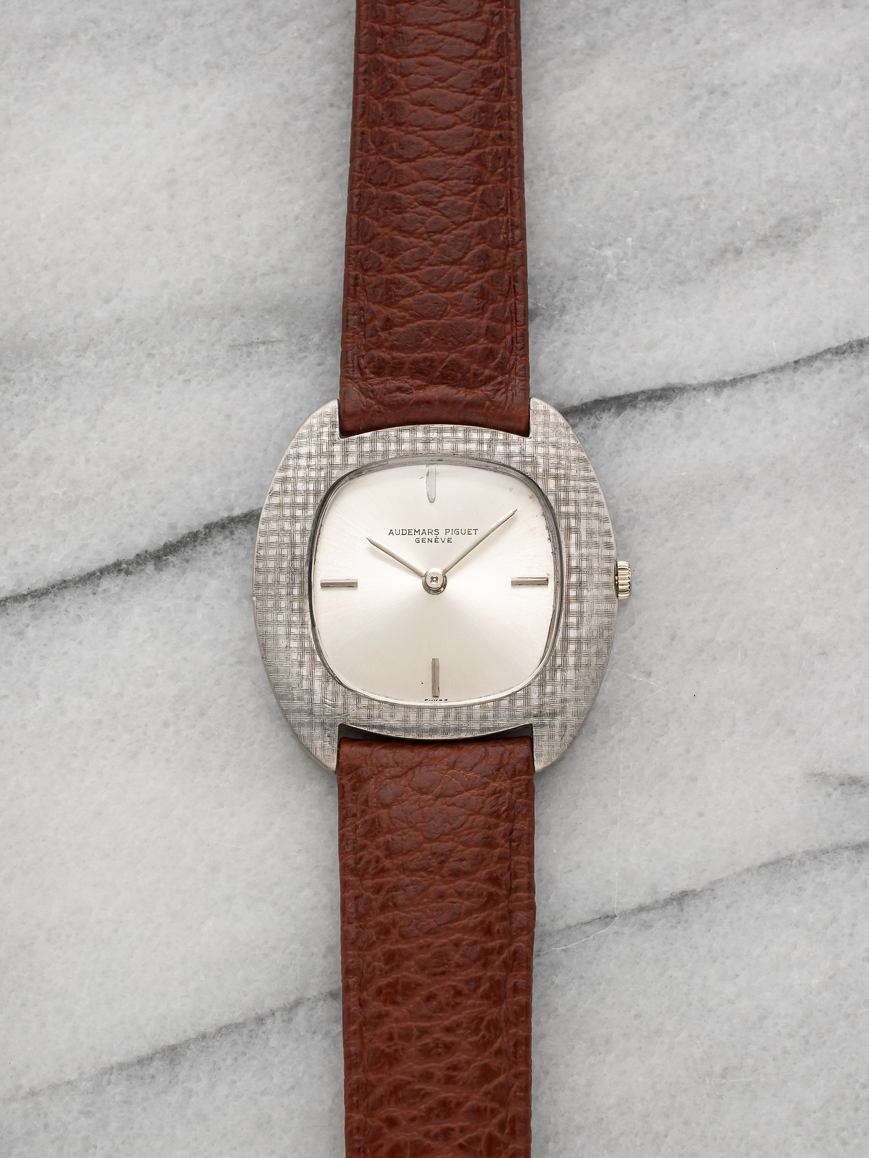 Vintage 1960s Audemars Piguet TV Case 18K WG Silver Dial Manual 31 mm