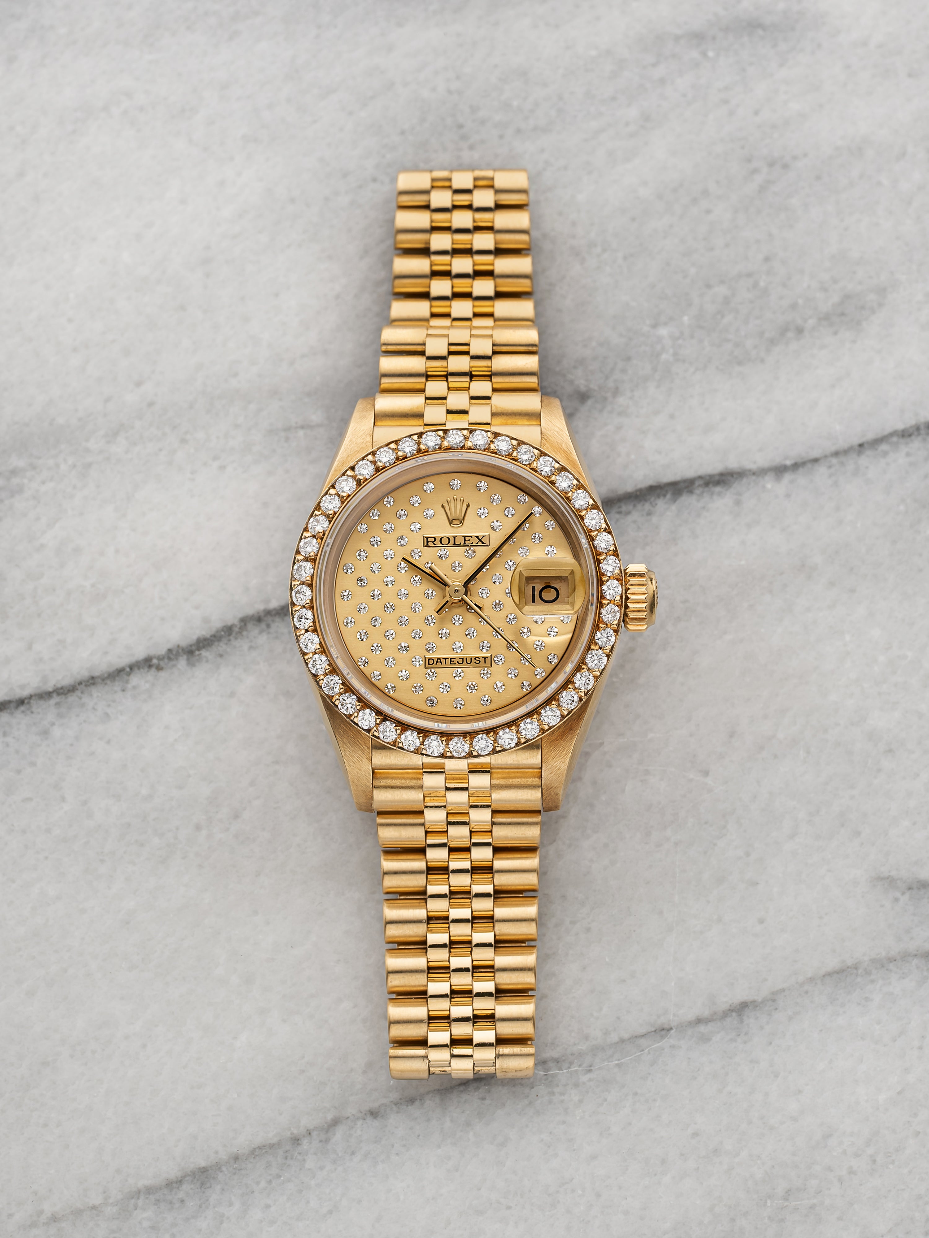 1987 Rolex Lady-Datejust 69138 18K YG Champagne Pleiade Diamond Dial Auto 26 mm