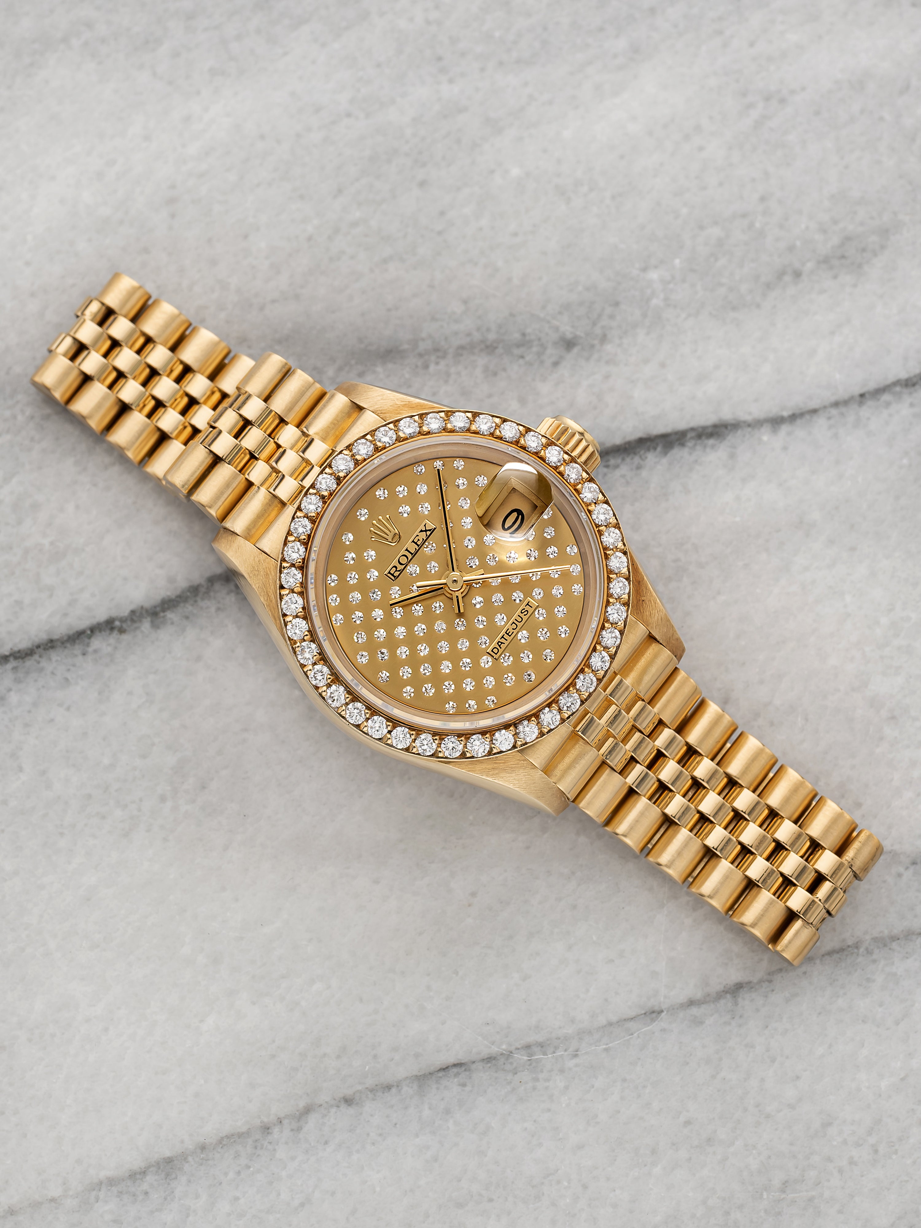 1987 Rolex Lady-Datejust 69138 18K YG Champagne Pleiade Diamond Dial Auto 26 mm