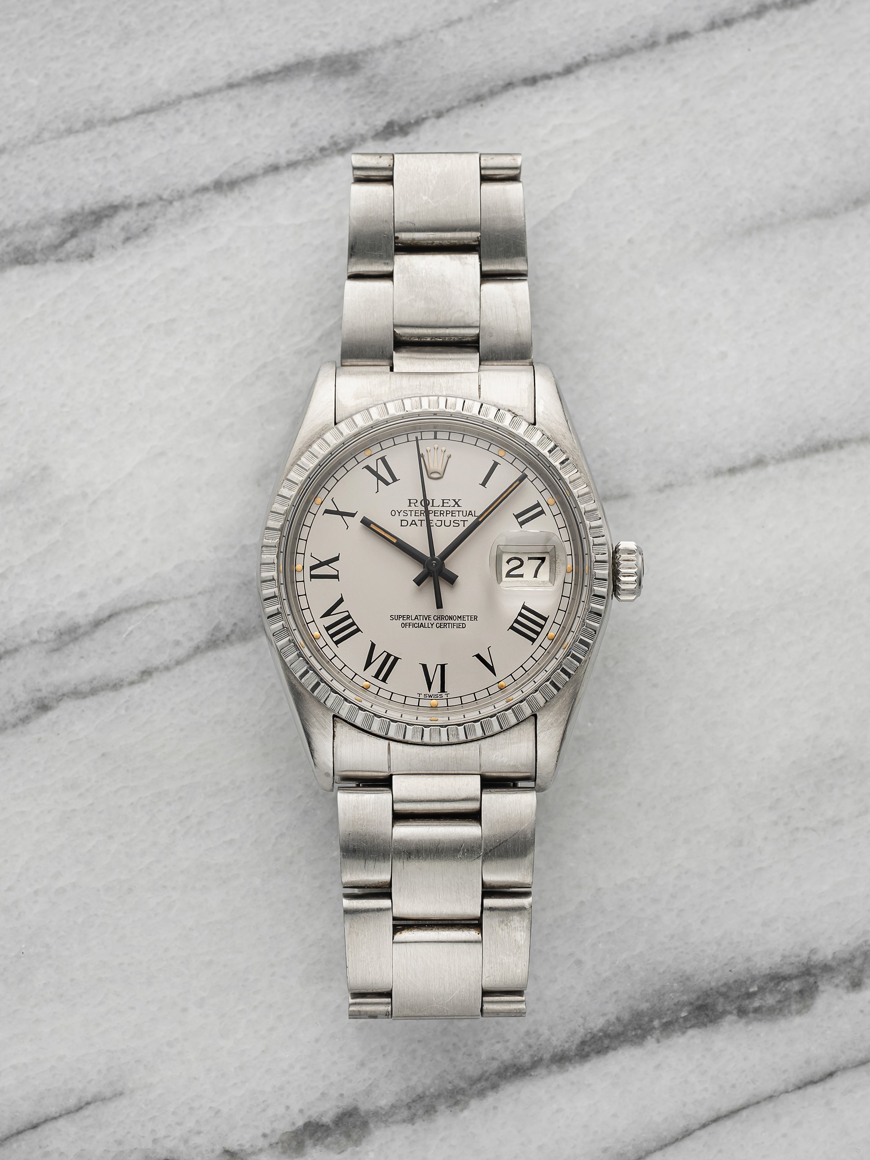 Vintage 1979 Rolex Datejust 16030 Stainless Steel Grey Buckley Dial Auto 36mm