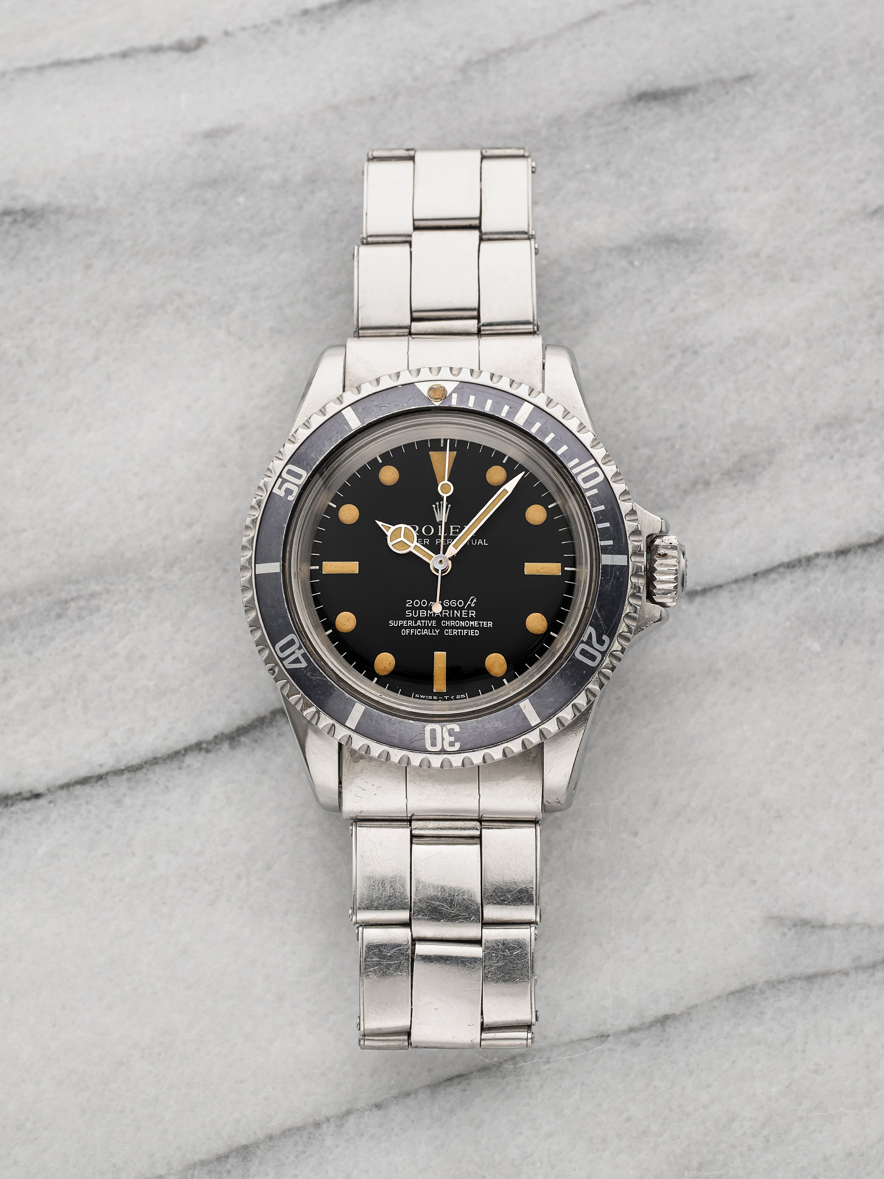 Vintage 1967 Rolex Submariner 5512 Stainless Steel Black Dial Automatic 40mm