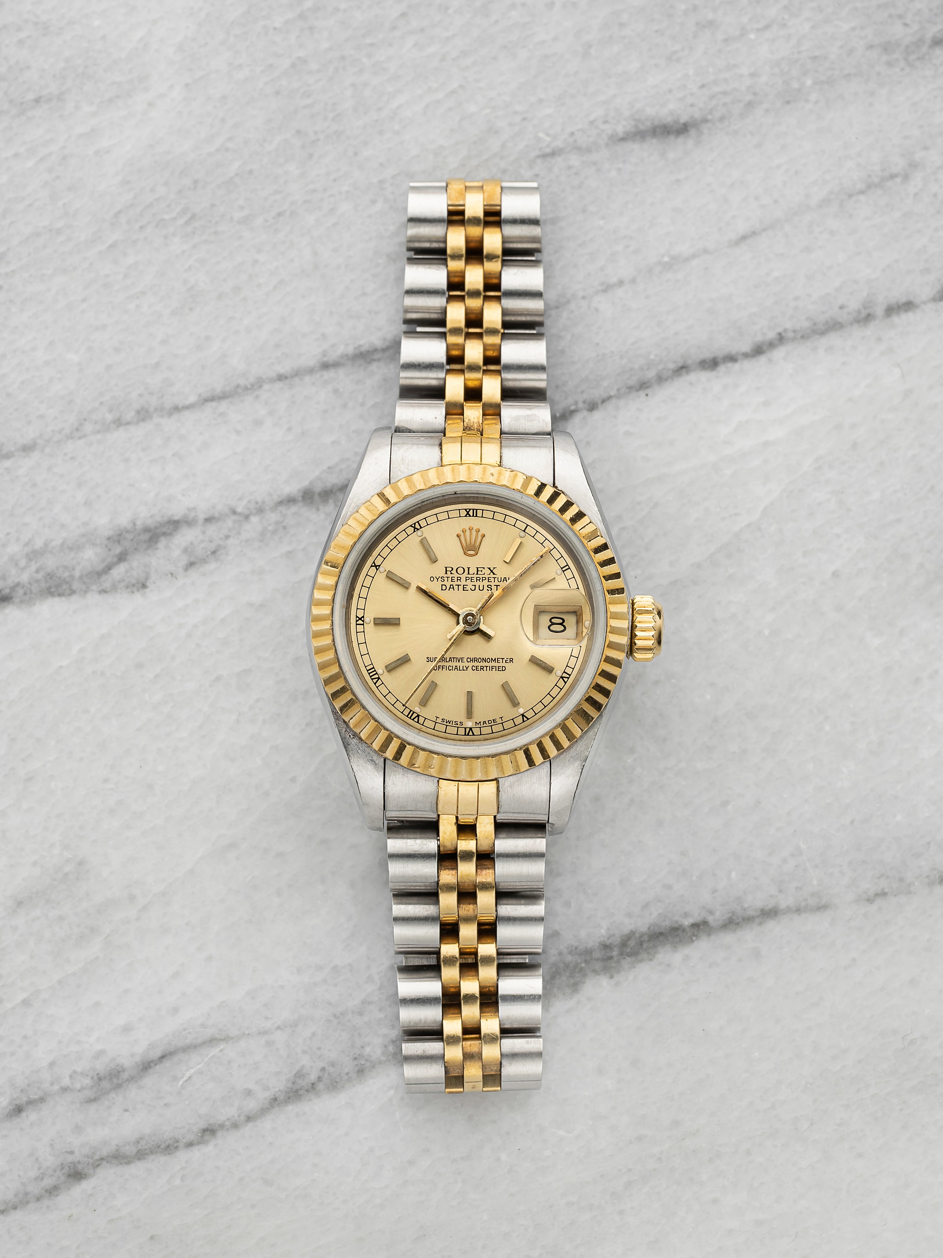 Vintage 1989 Rolex Lady Datejust 69173 Two-Tone Champagne Dial Auto 26mm