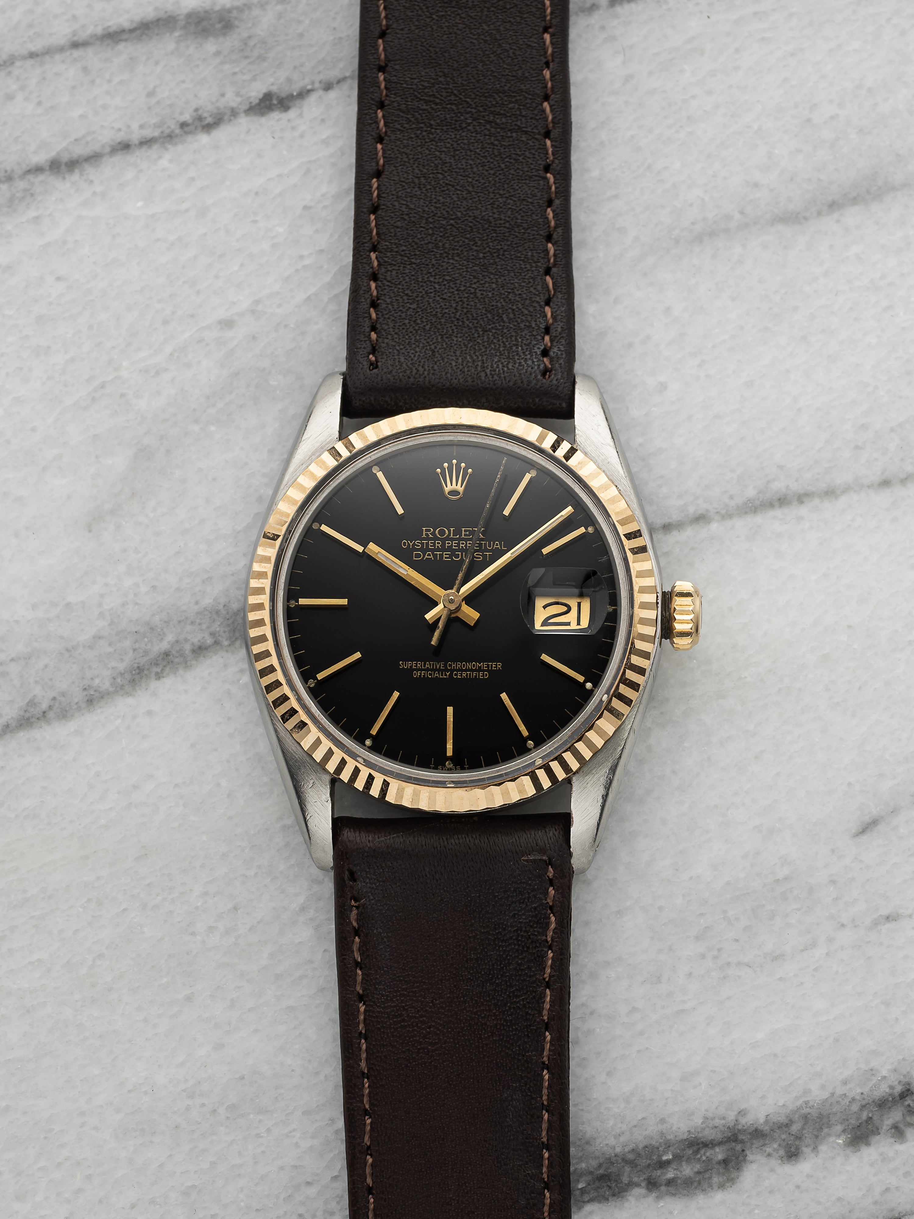 Vintage 1987 Rolex Datejust 16013 Two-Tone Black Dial Automatic 36mm