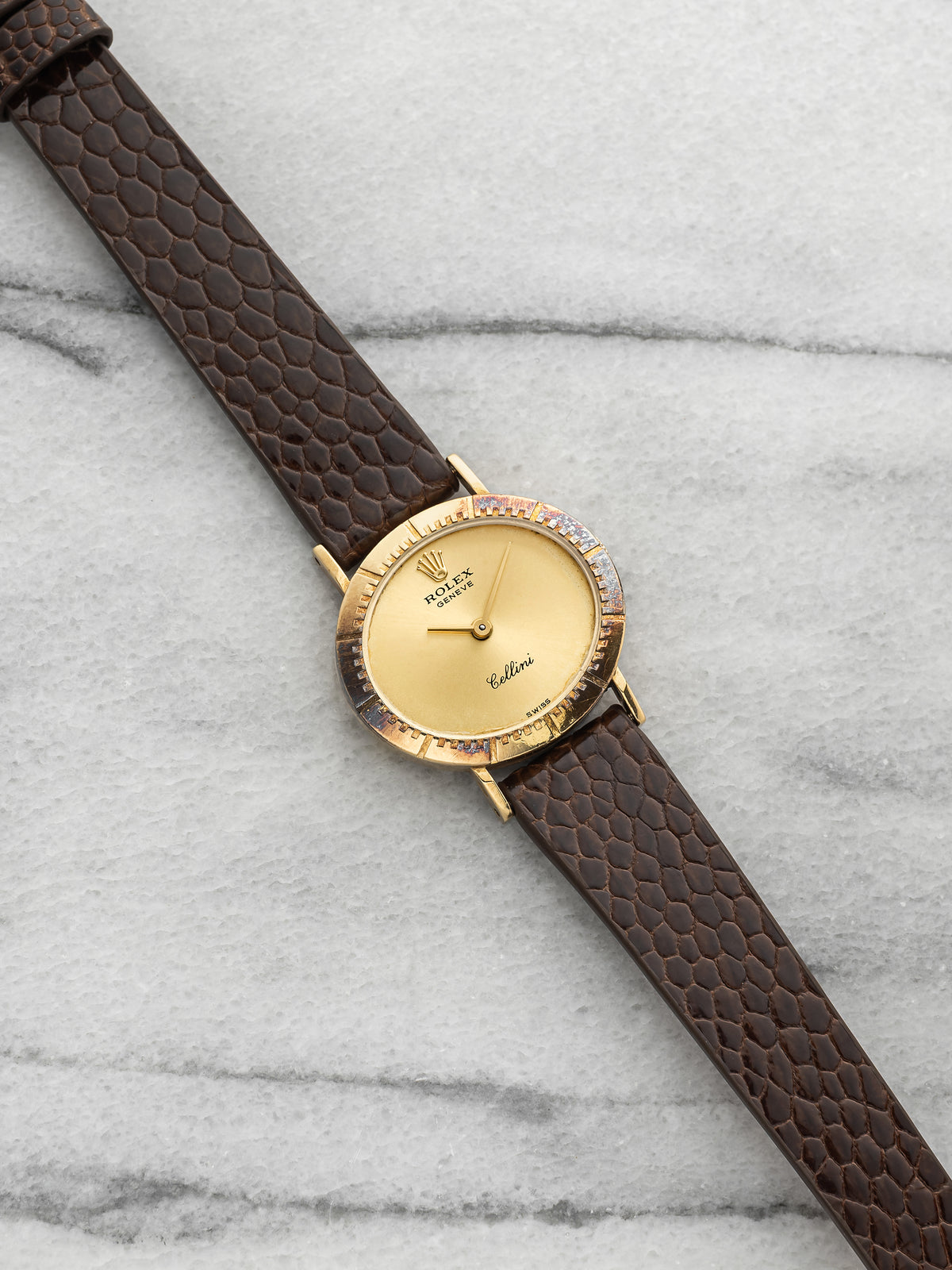 Vintage 1976 Rolex Lady Cellini 4081 18K YG Champagne Dial Manual 25mm