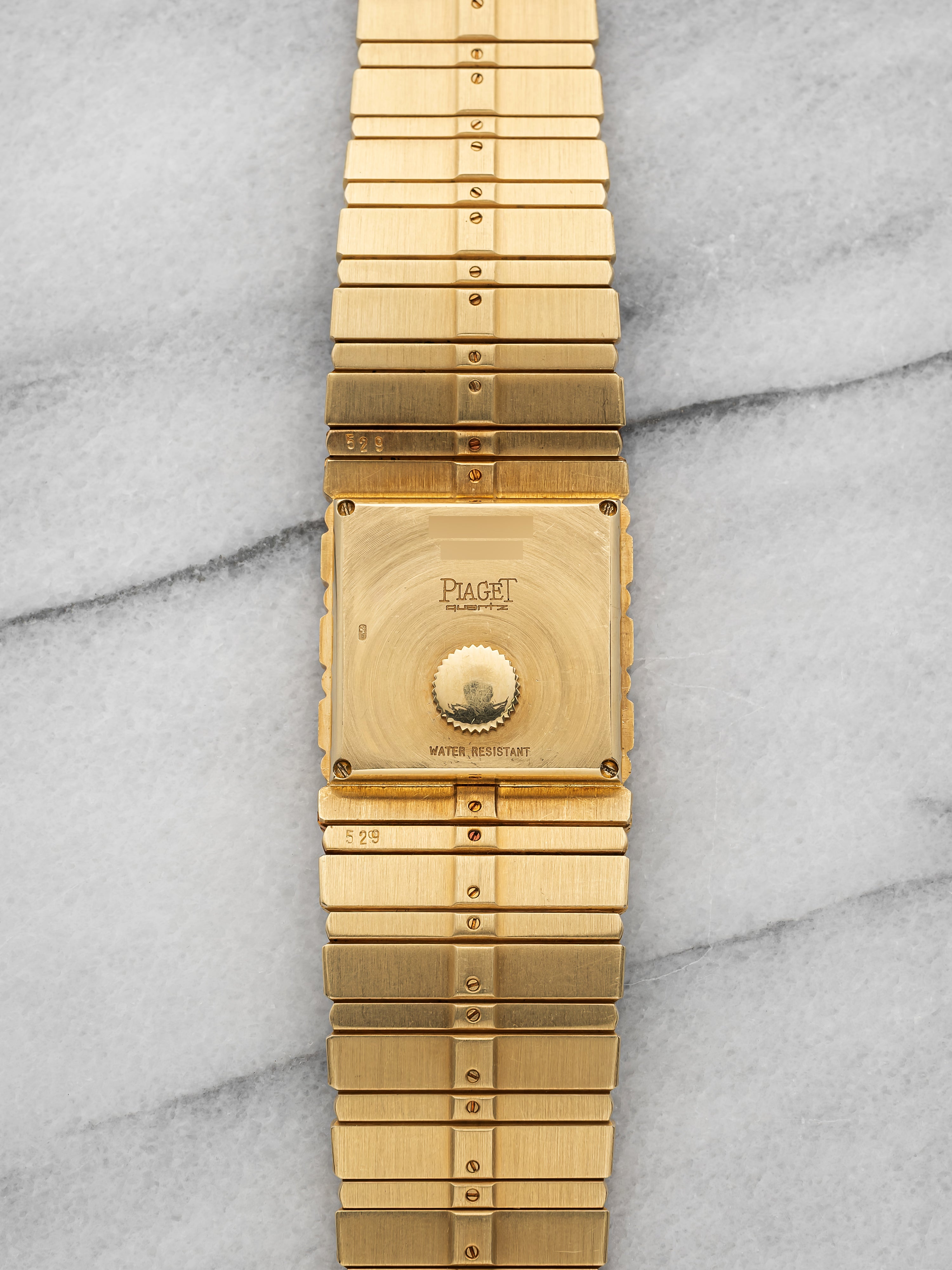 1980s Piaget Polo 7131 C 701 18K Yellow Gold Gadron Dial Quartz 25mm