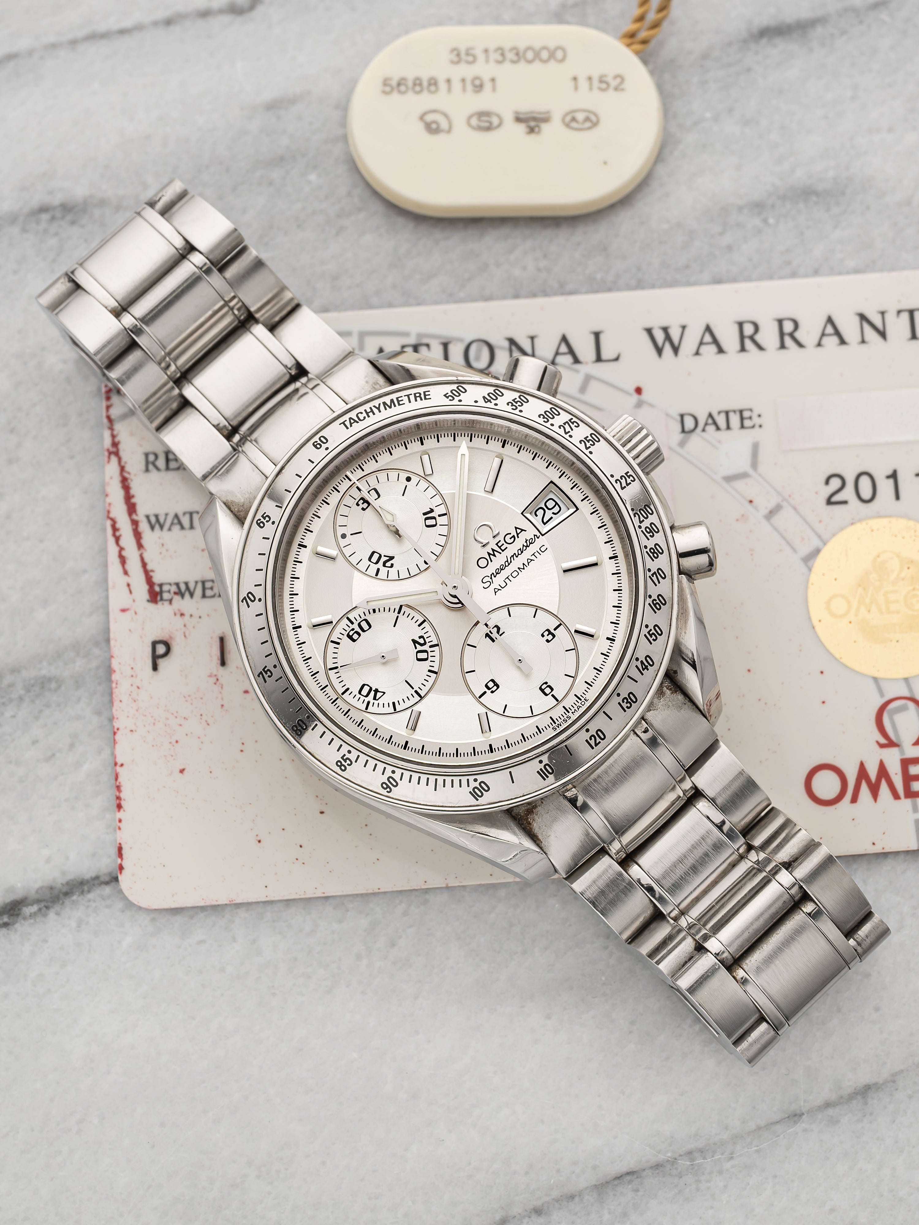 2011 Omega Speedmaster Date 3513.30 Stainless Steel Silver Dial Automatic 40mm P