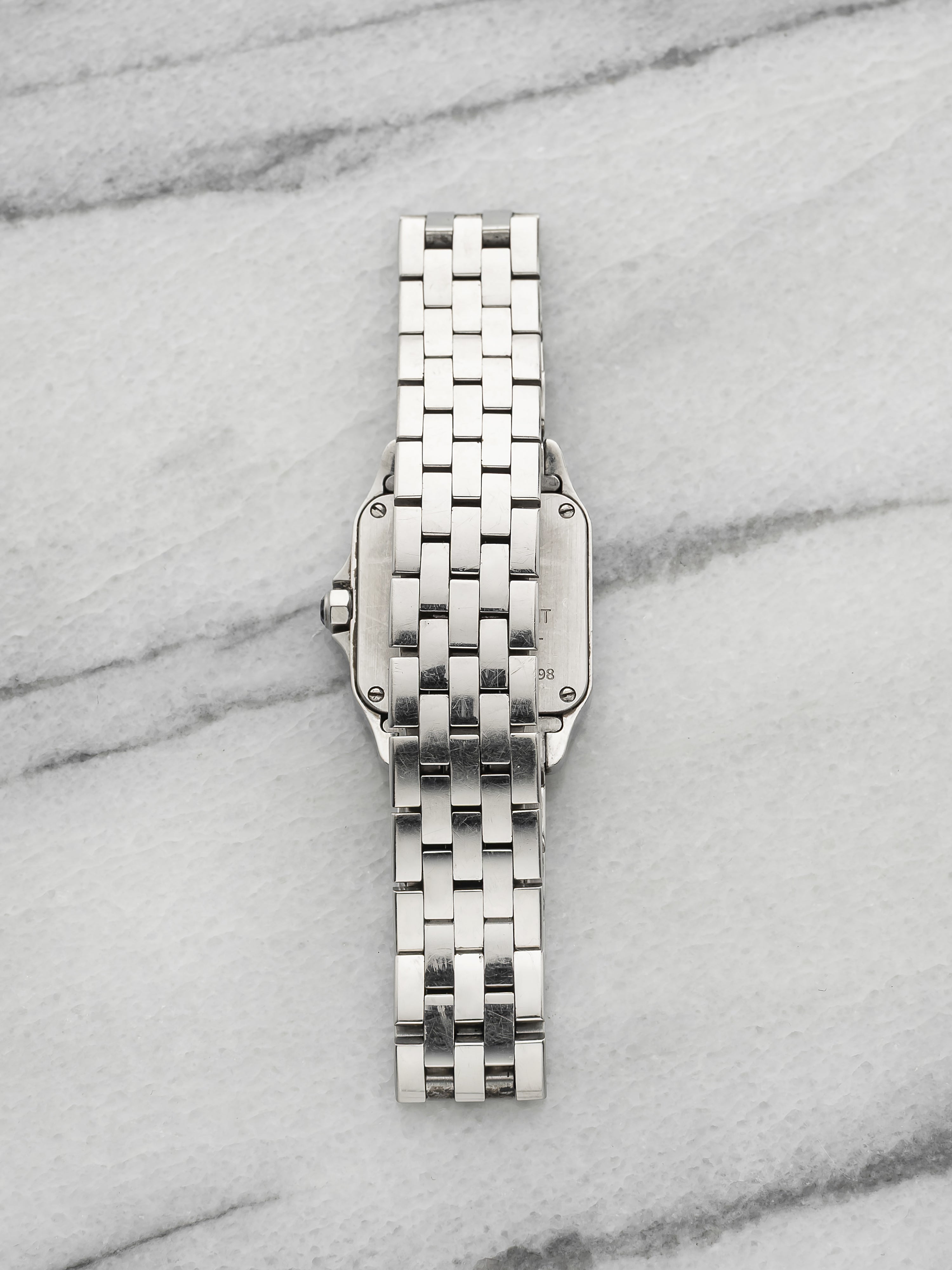 Vintage 1990s Cartier Lady Santos Demoiselle 2698 Steel White Dial Quartz 22mm