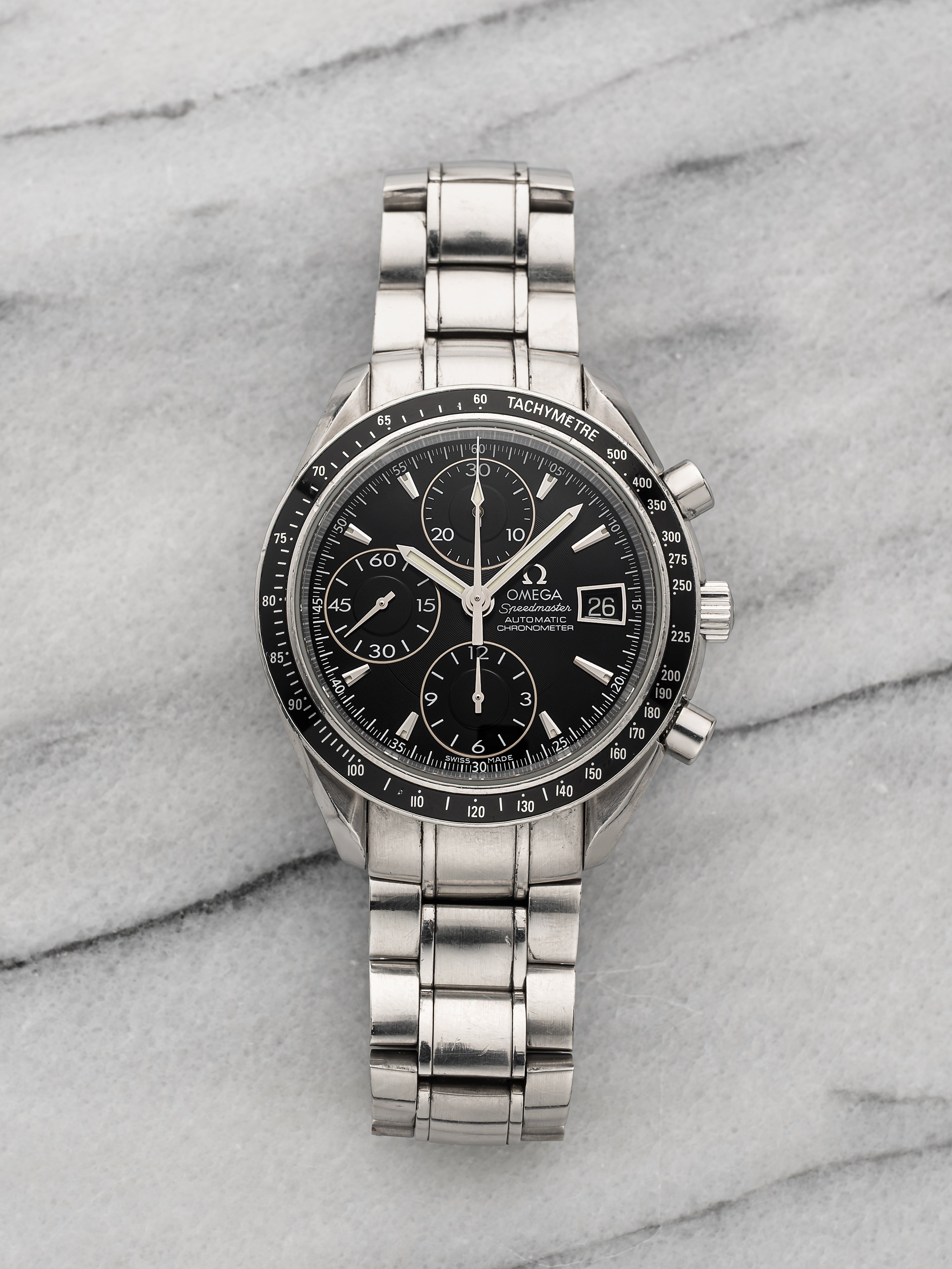 Omega Speedmaster Date Chronometer Steel Black Dial Automatic 40mm