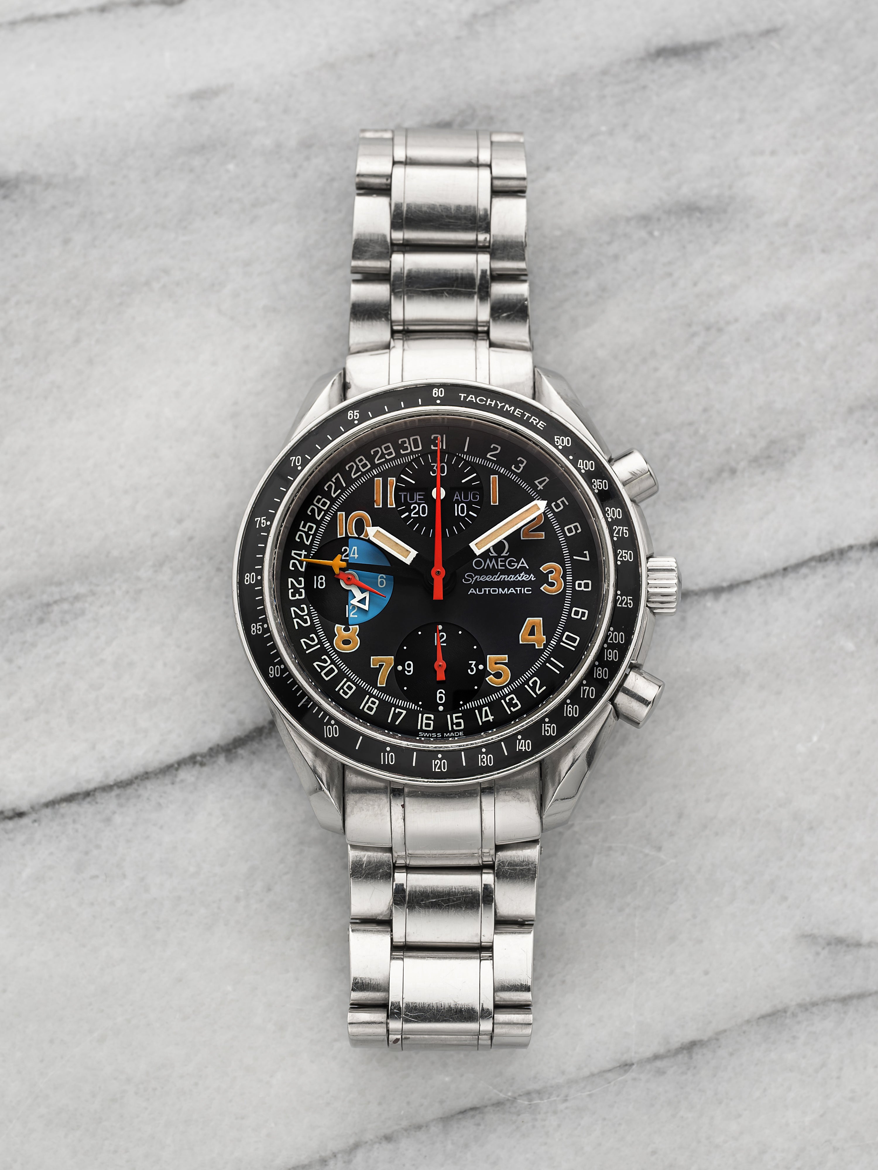 1990s Omega Speedmaster Day-Date 3520.53.00 Steel Grey Dial Automatic 39mm