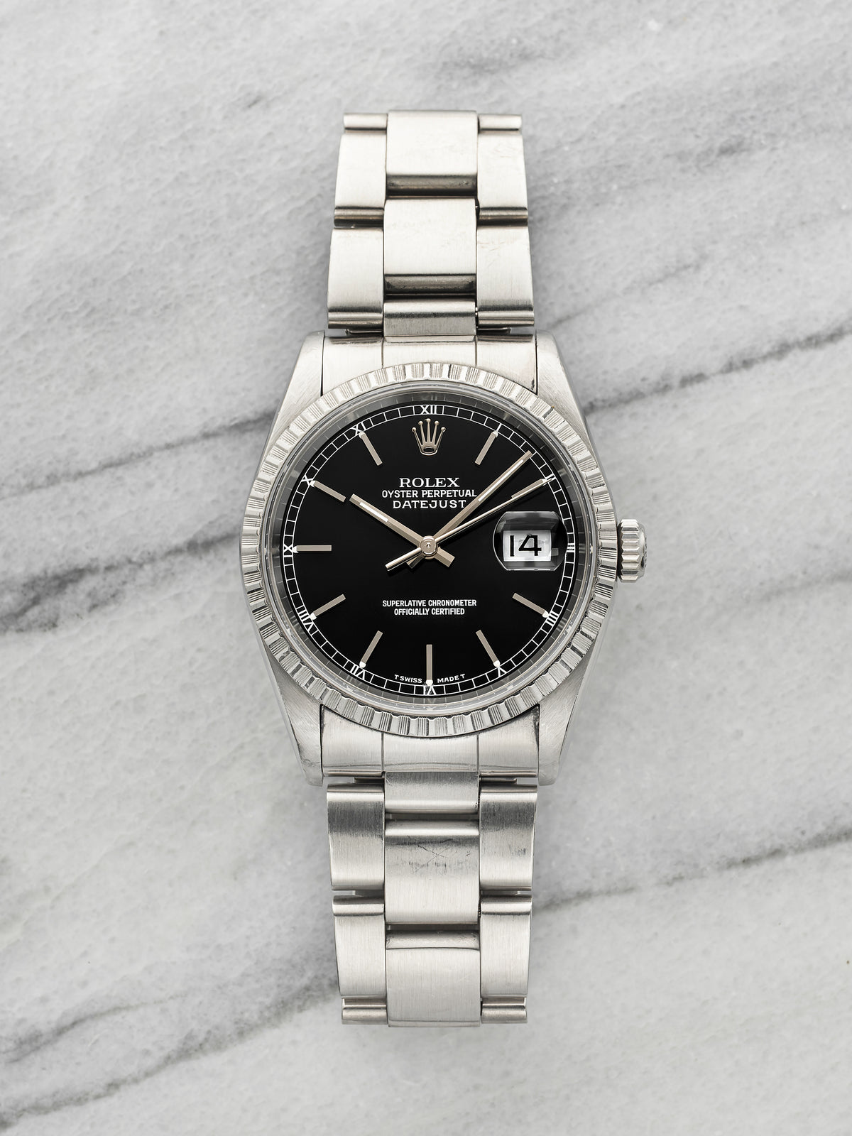 Vintage 1996 Rolex Datejust 16220 Stainless Steel Black Dial Automatic 36mm