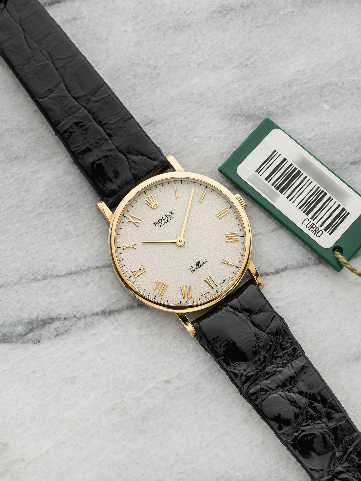 Vintage 1995 Rolex Cellini 5112 18K YG White Roman Anniversary Dial Manual 32mm