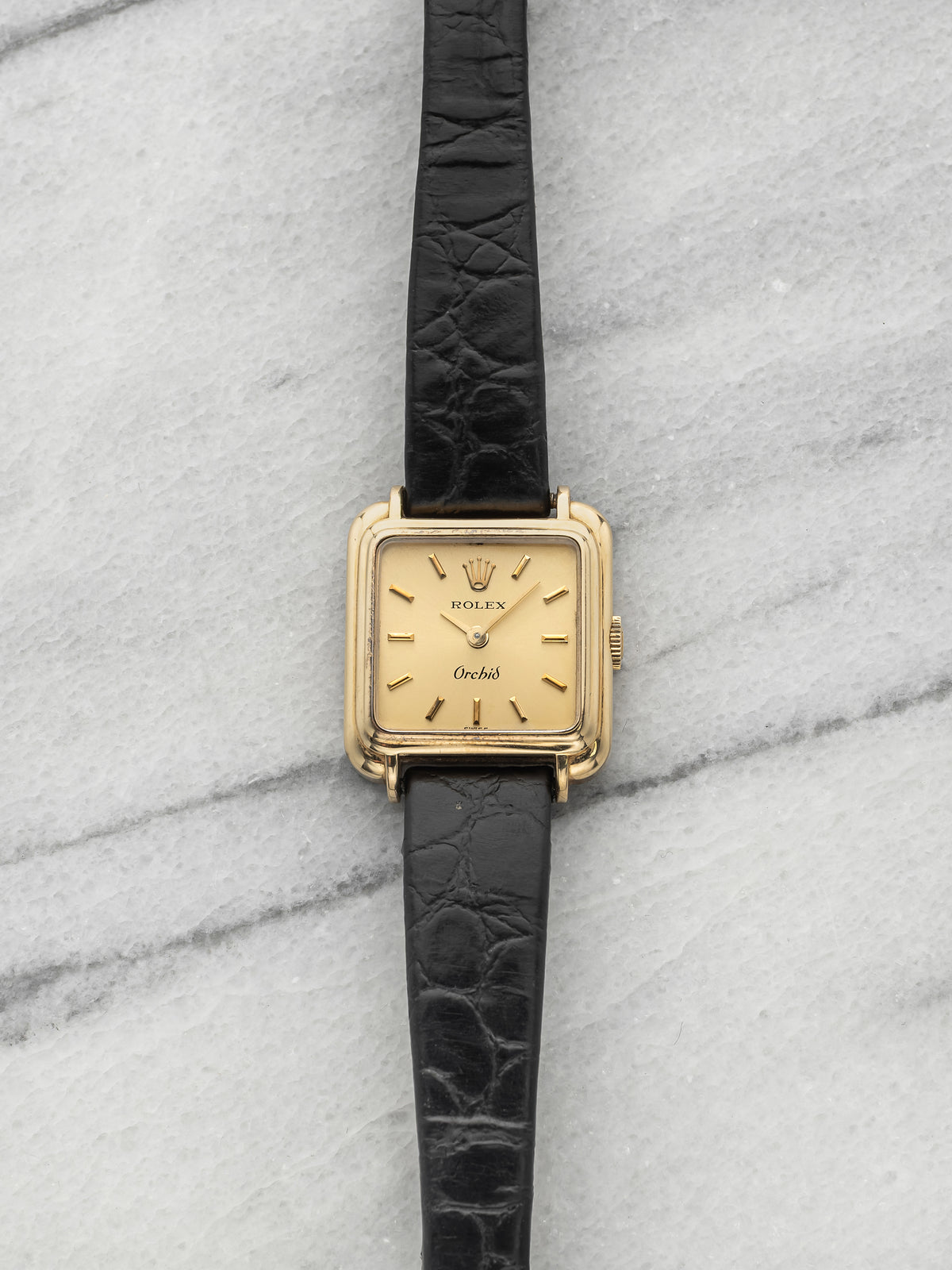 Vintage 1976 Rolex Lady Orchid 2682 18K Yellow Gold Champagne Dial Manual 21mm