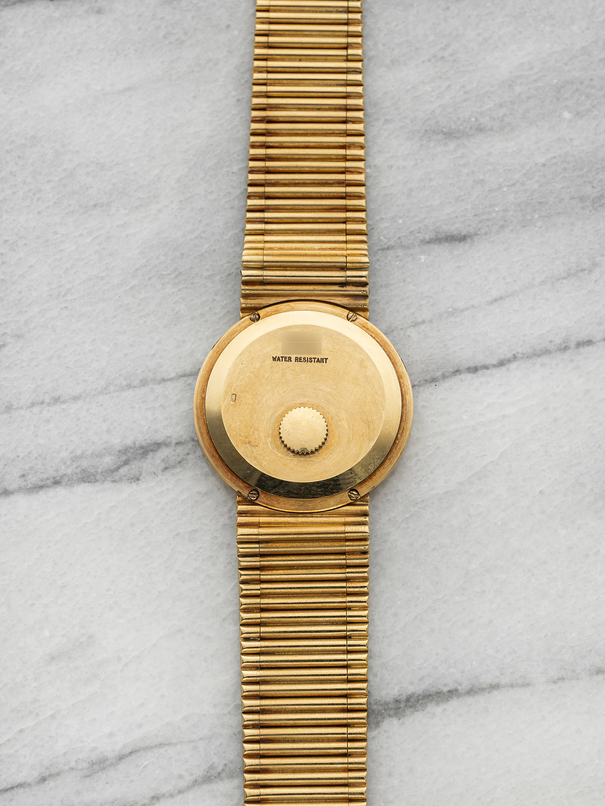 Vintage 1980s Piaget 763261 18K Yellow Gold Black Lacquer Dial Quartz 32mm