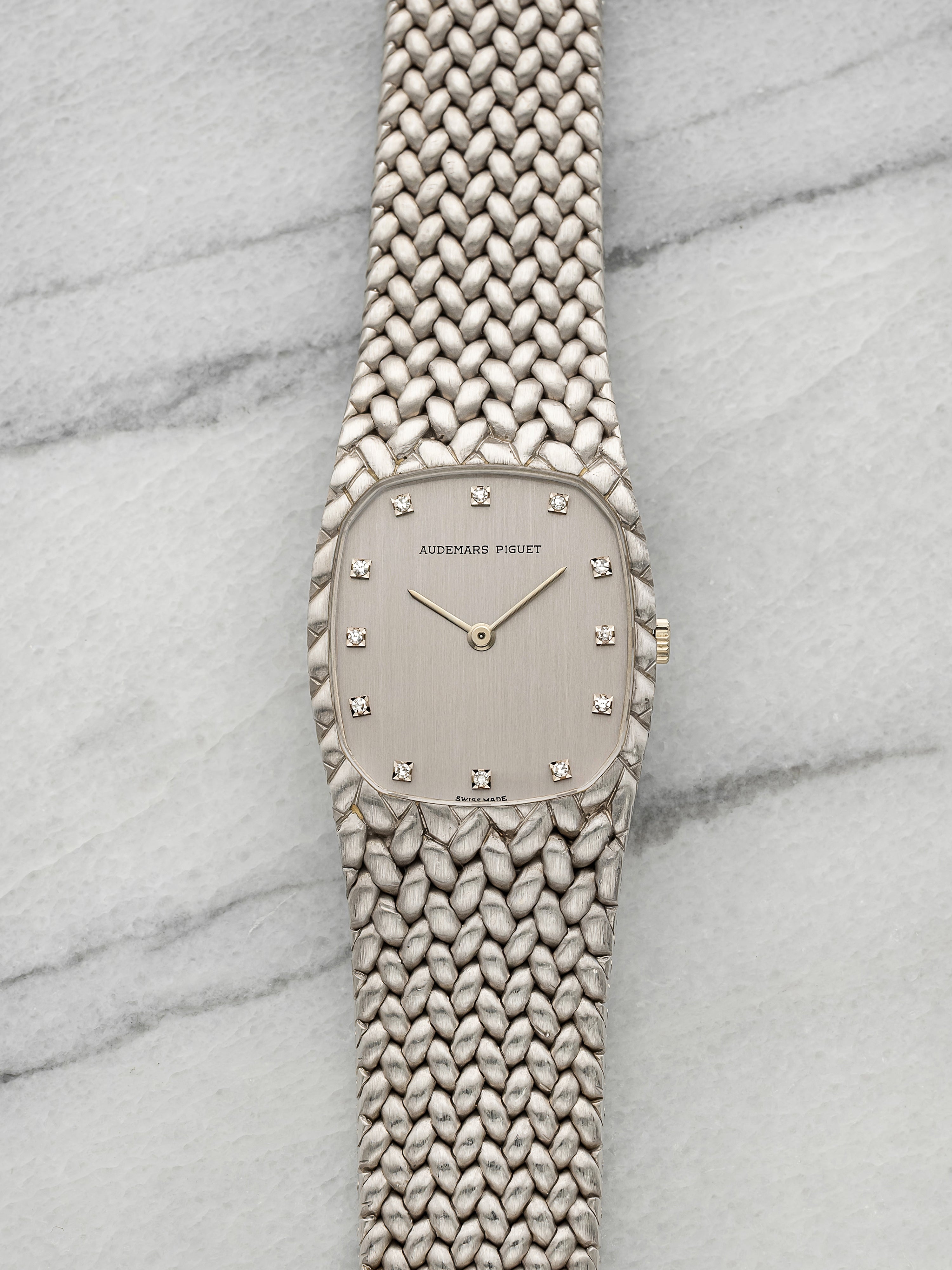 Vintage 1970s Audemars Piguet Heavy Cobra 18K WG Diamond Dial Manual 27mm
