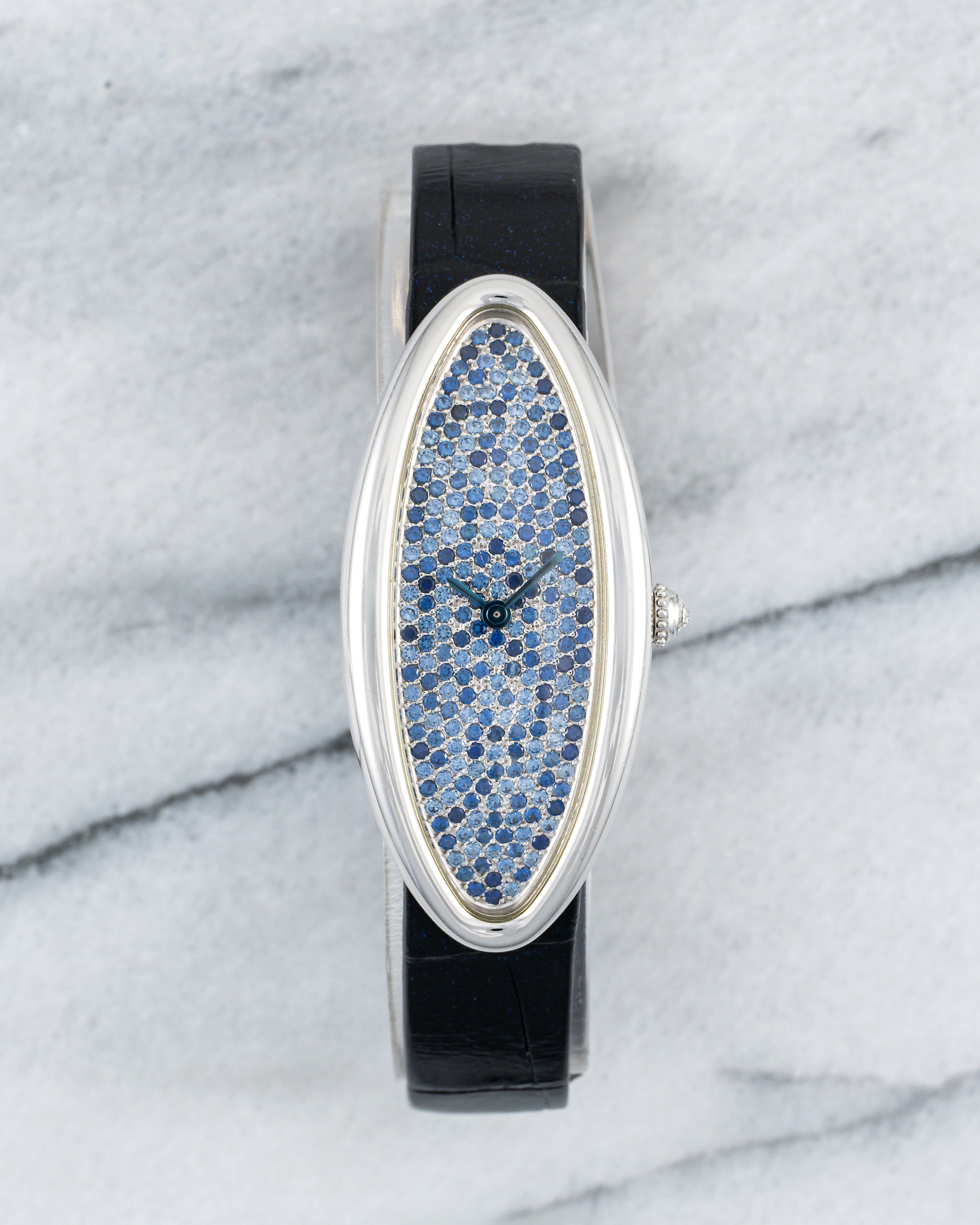 Cartier Baignoire Allongee - Sapphire Diamond Pave