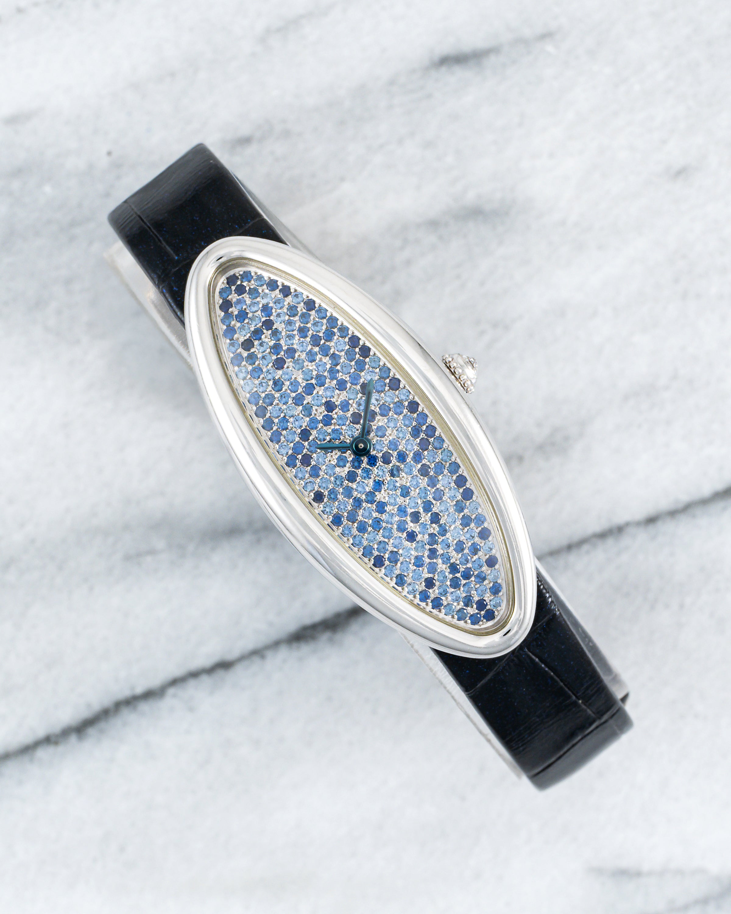 Cartier Baignoire Allongee - Sapphire Diamond Pave